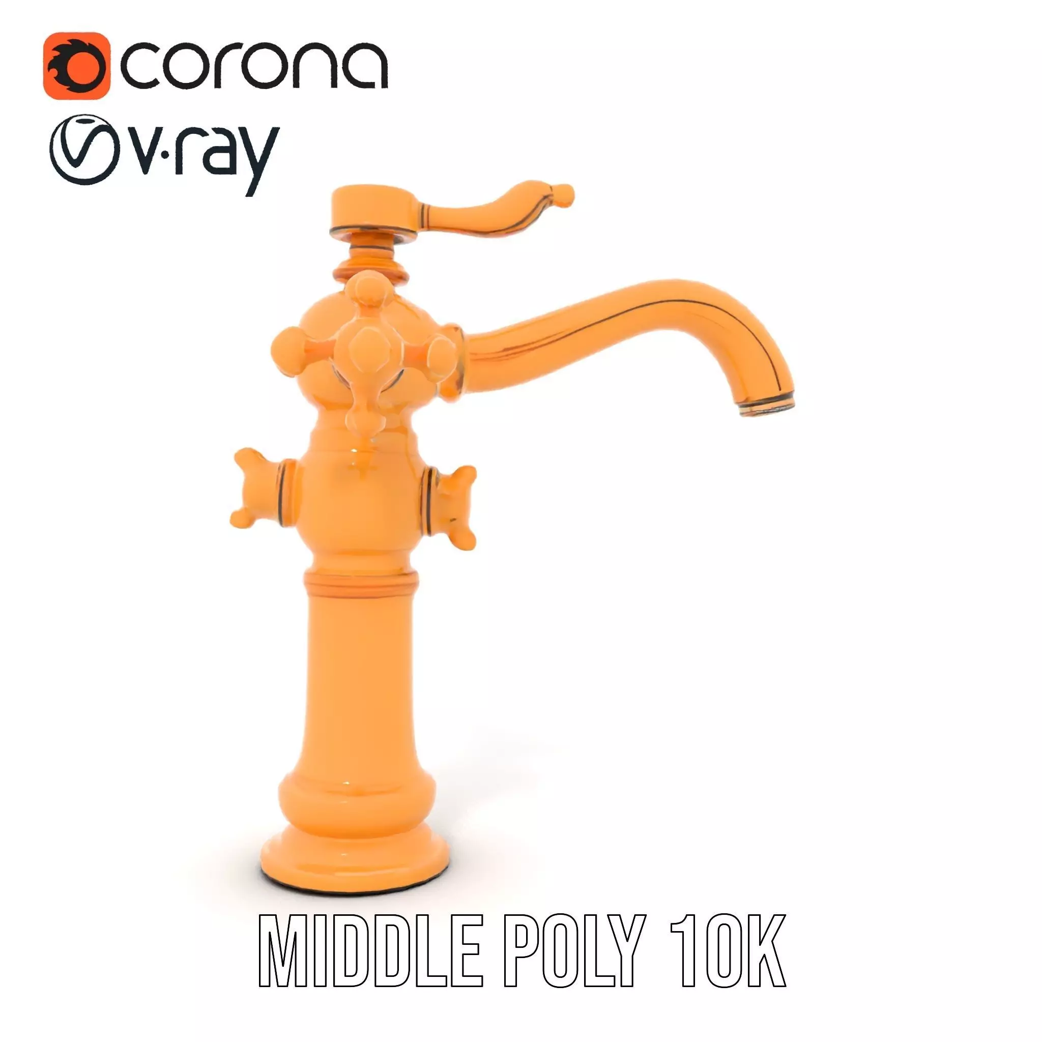 Antique Brass Faucet model pack Low-poly 3D model_15