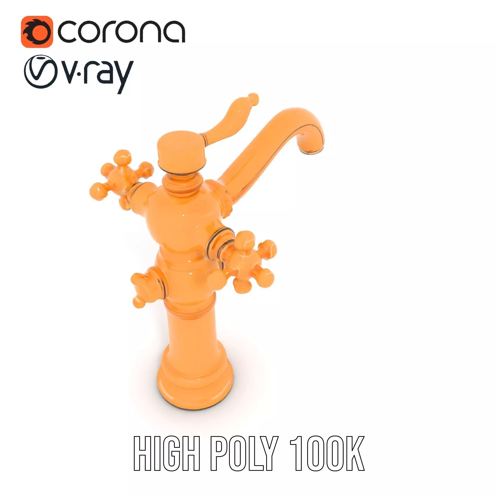 Antique Brass Faucet model pack Low-poly 3D model_23