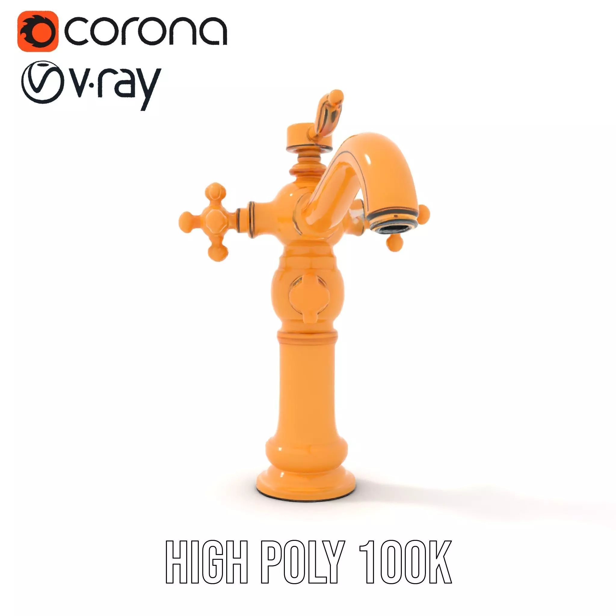 Antique Brass Faucet model pack Low-poly 3D model_26