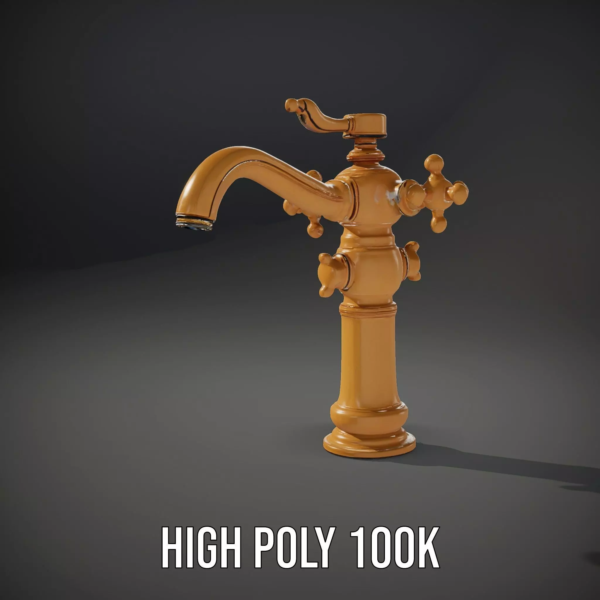 Antique Brass Faucet model pack Low-poly 3D model_10