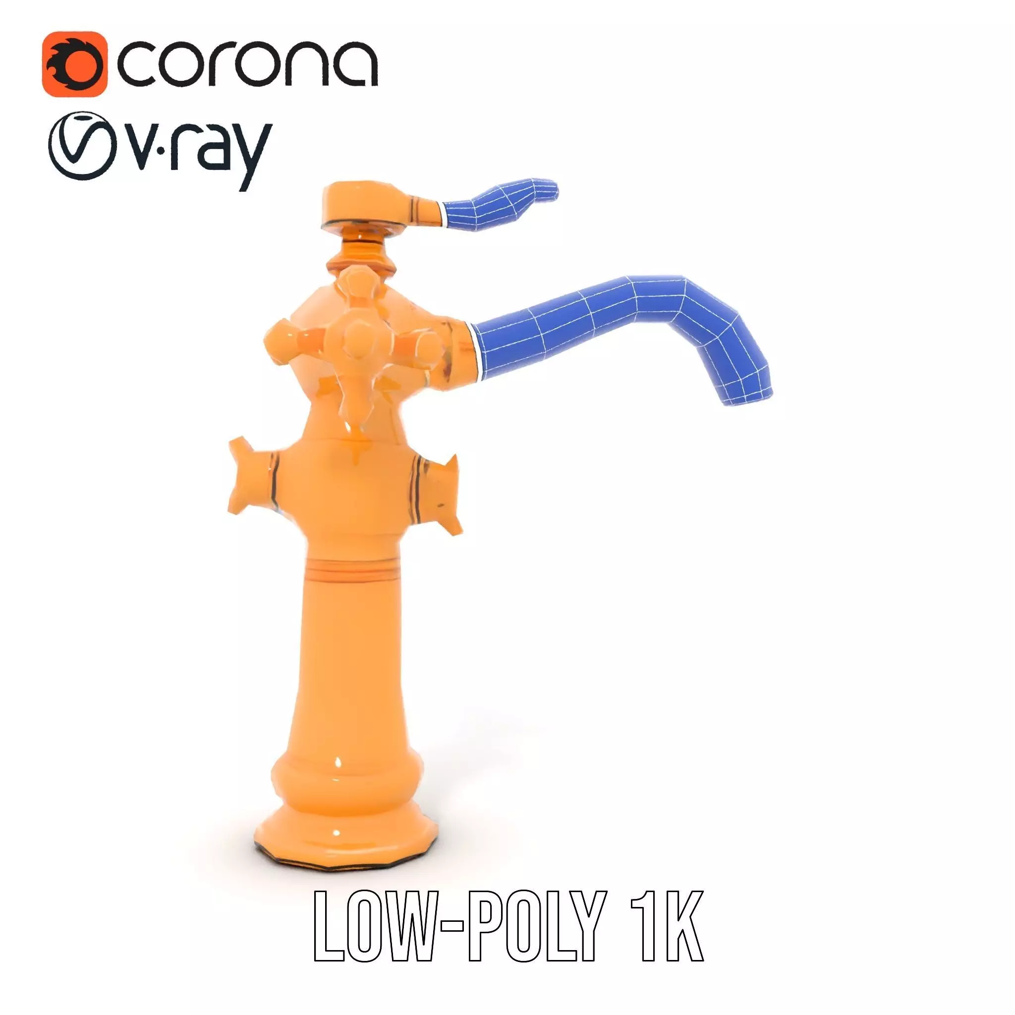 Antique Brass Faucet model pack Low-poly 3D model_31