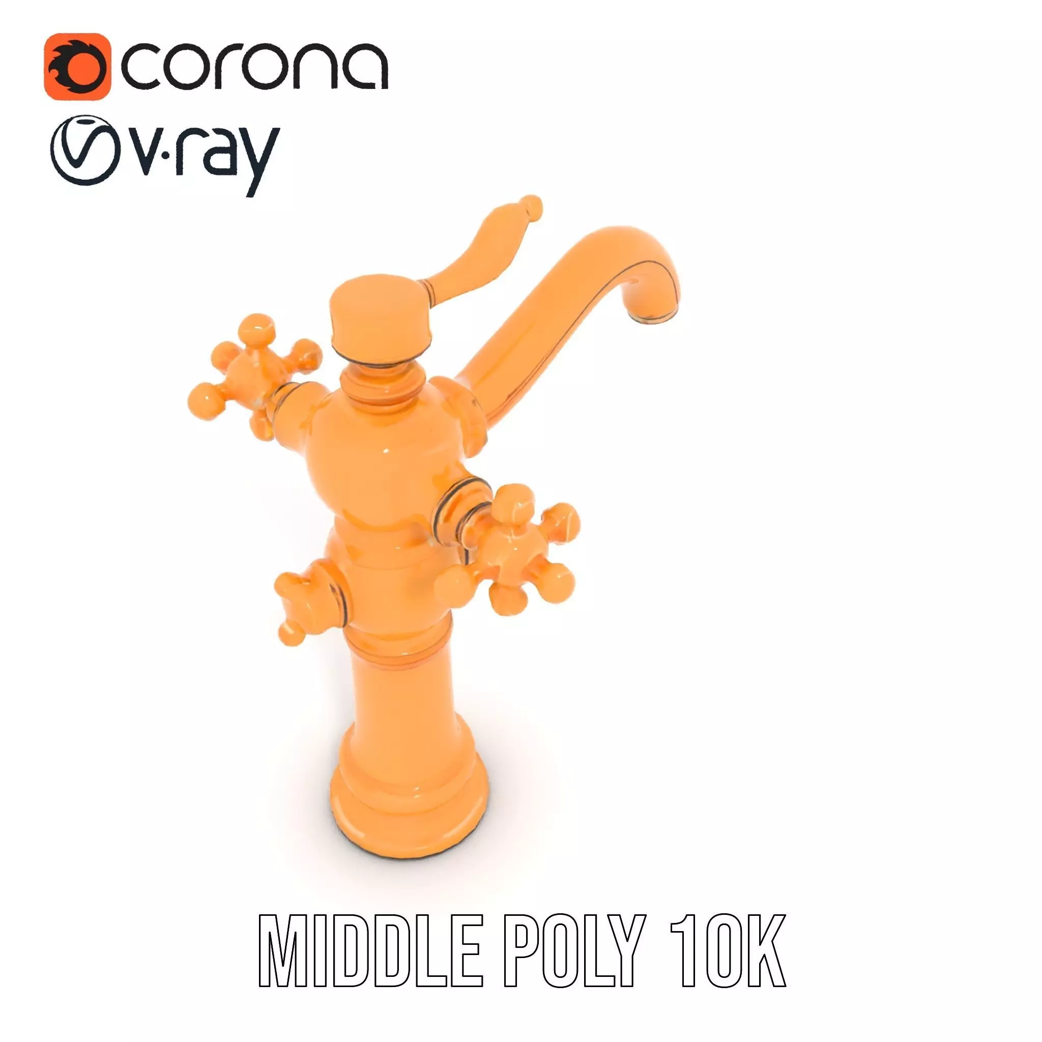 Antique Brass Faucet model pack Low-poly 3D model_6