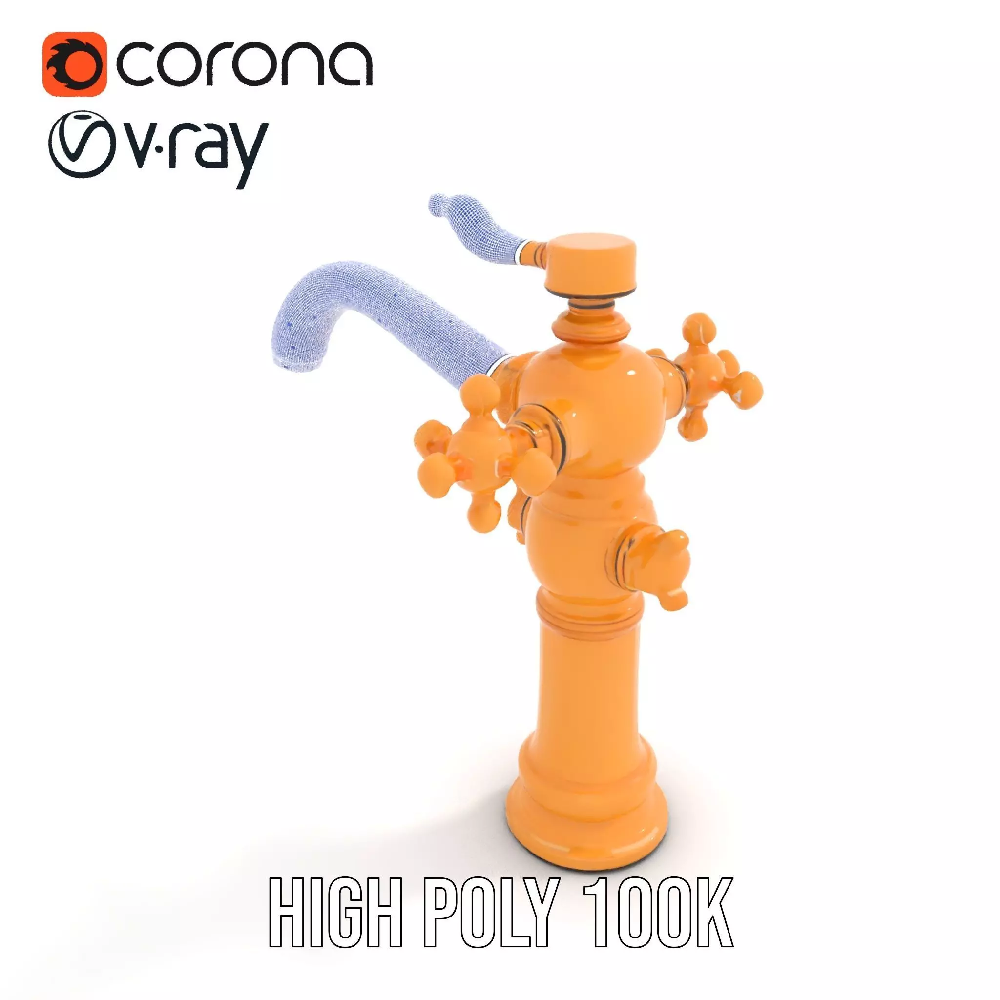 Antique Brass Faucet model pack Low-poly 3D model_33