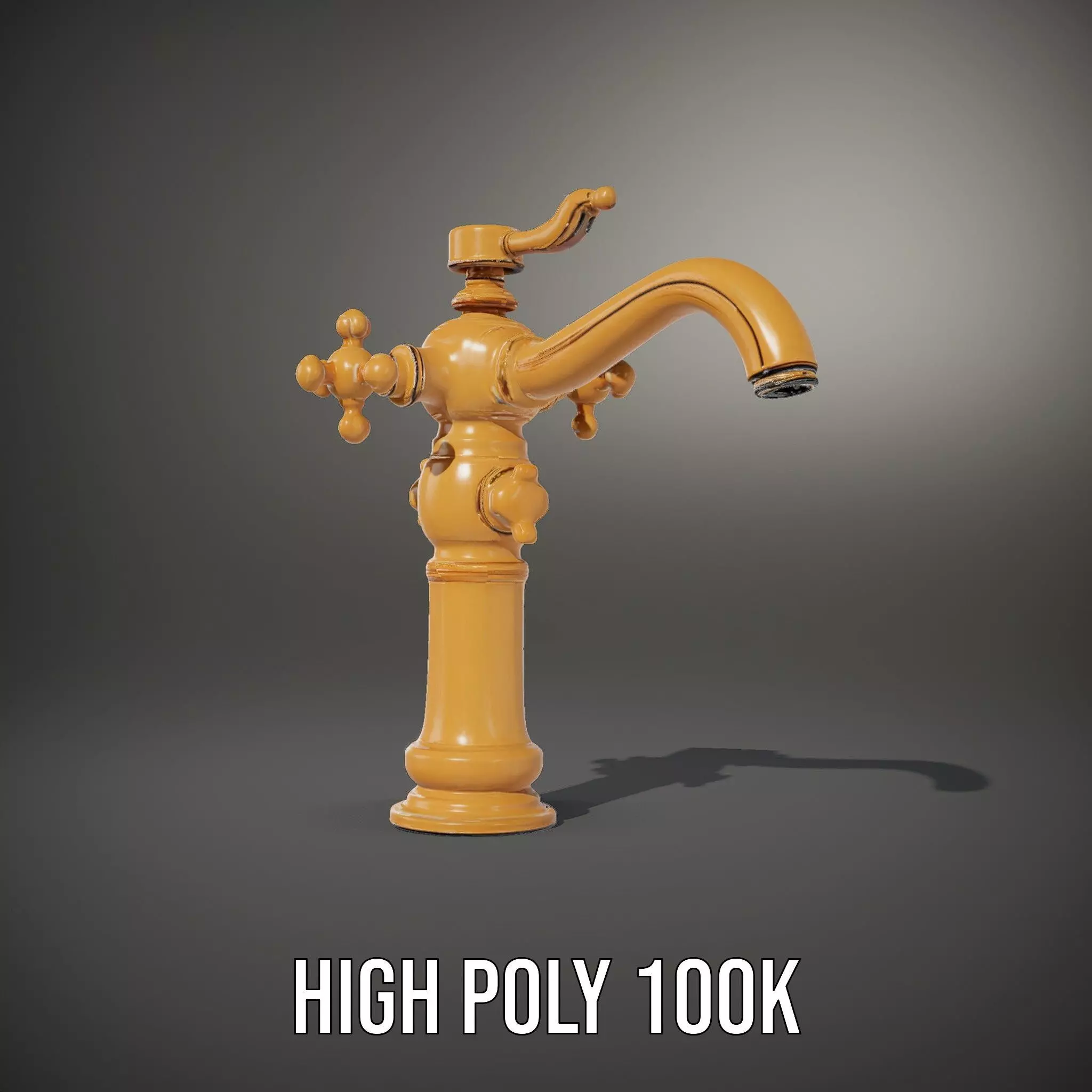 Antique Brass Faucet model pack Low-poly 3D model_8