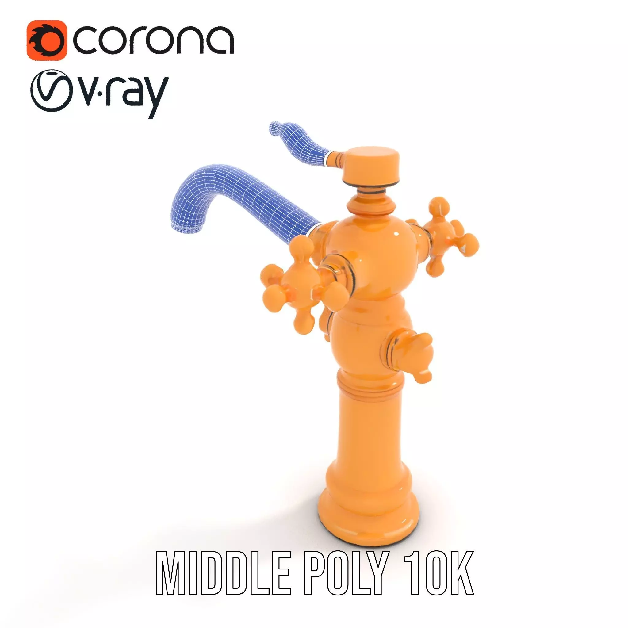 Antique Brass Faucet model pack Low-poly 3D model_11