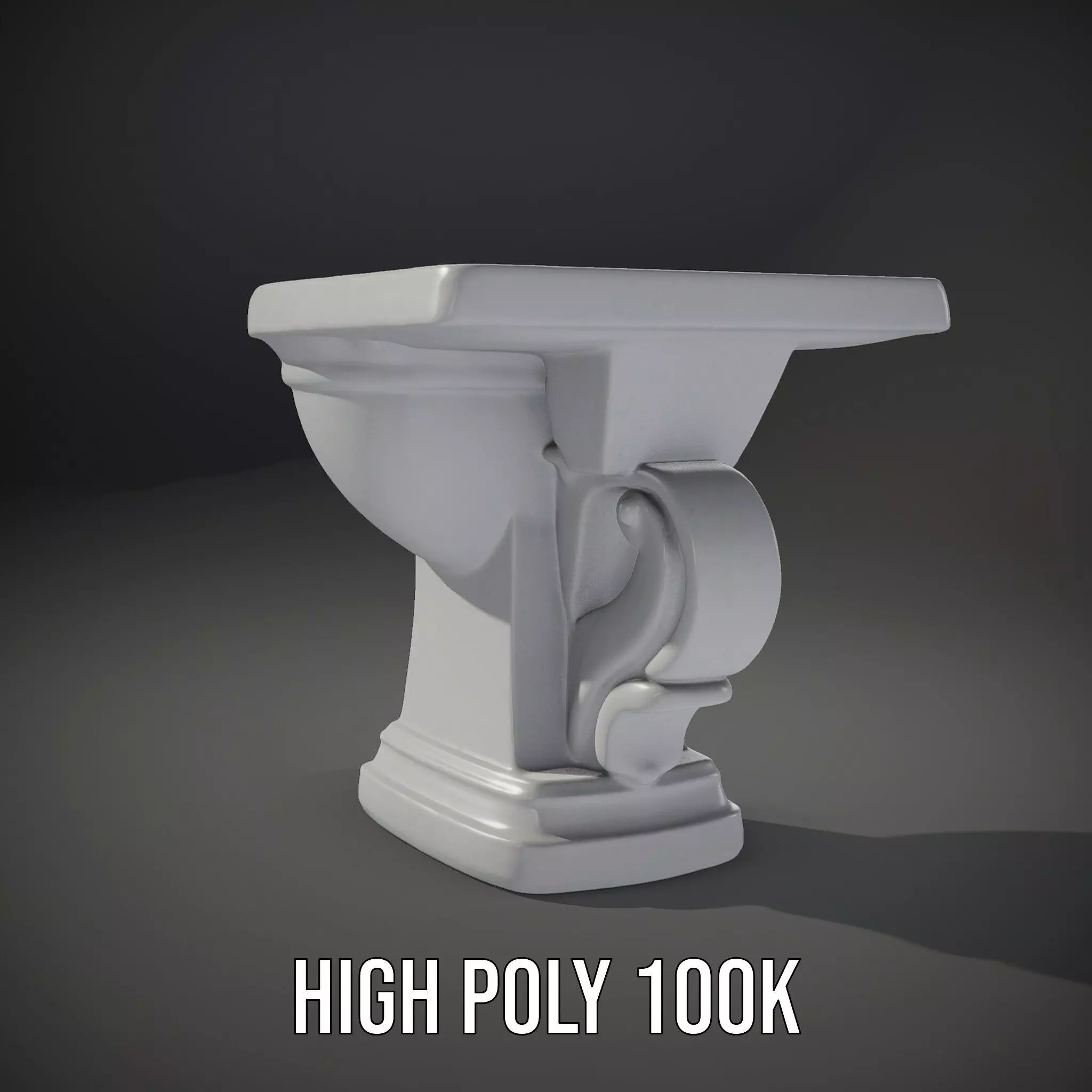 Classic White Toilet model pack Low-poly 3D model_8