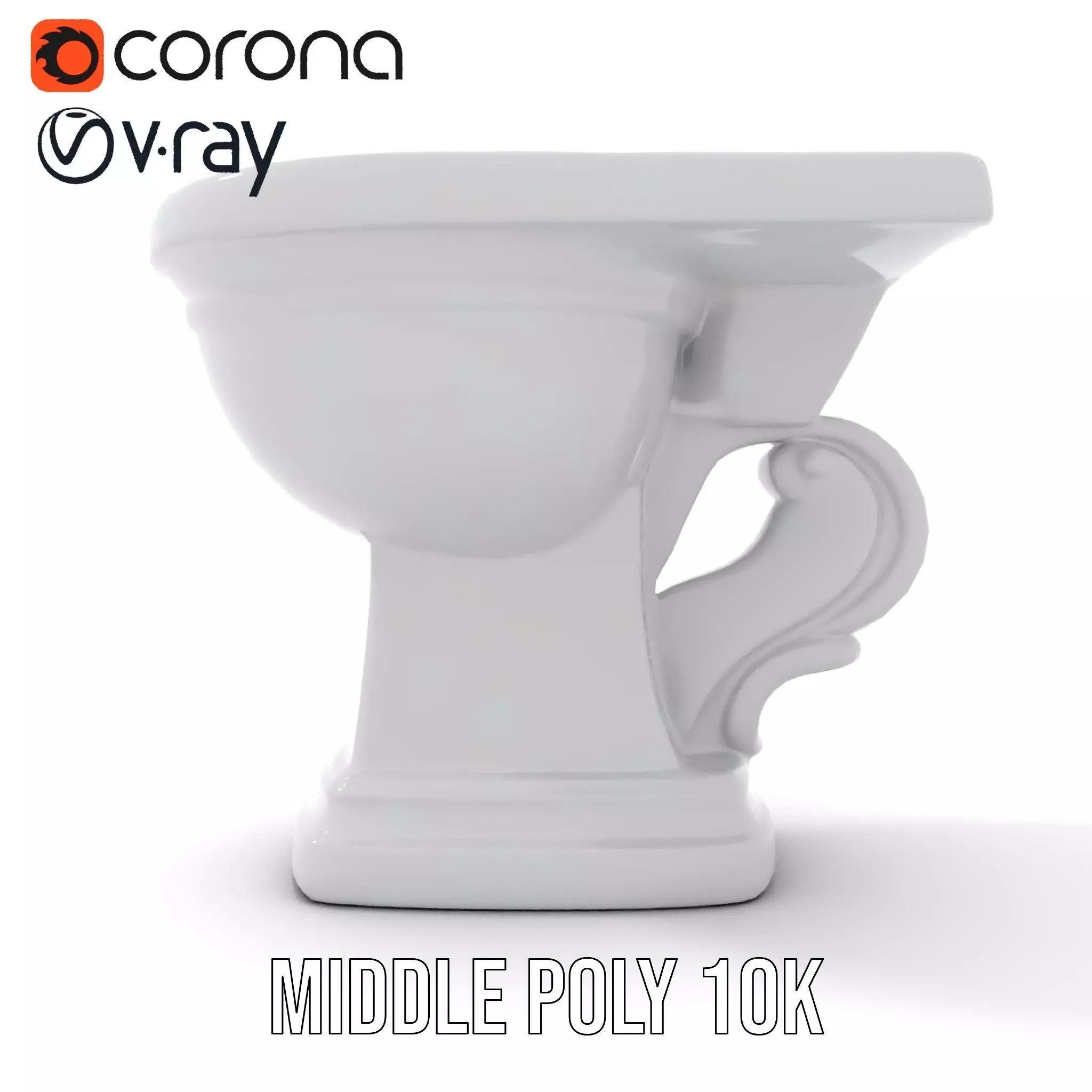 Classic White Toilet model pack Low-poly 3D model_11