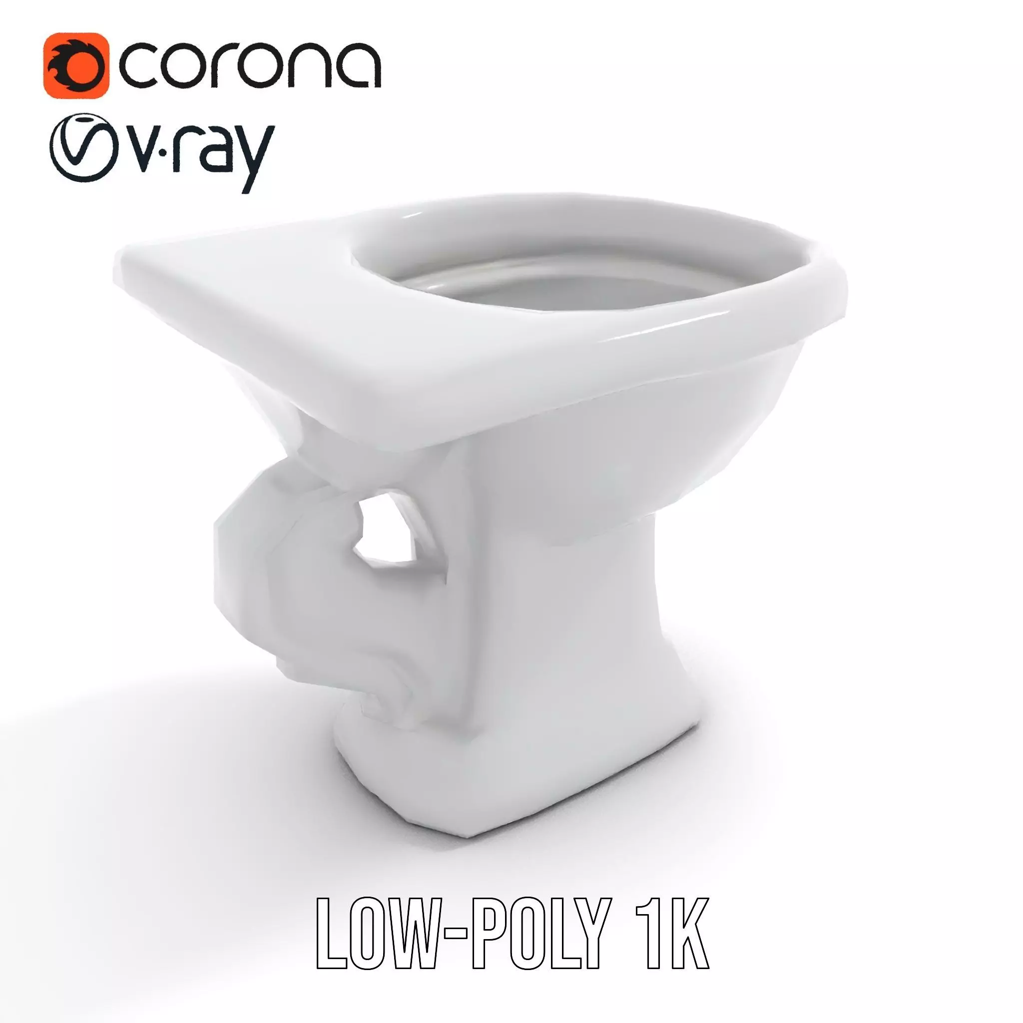 Classic White Toilet model pack Low-poly 3D model_9