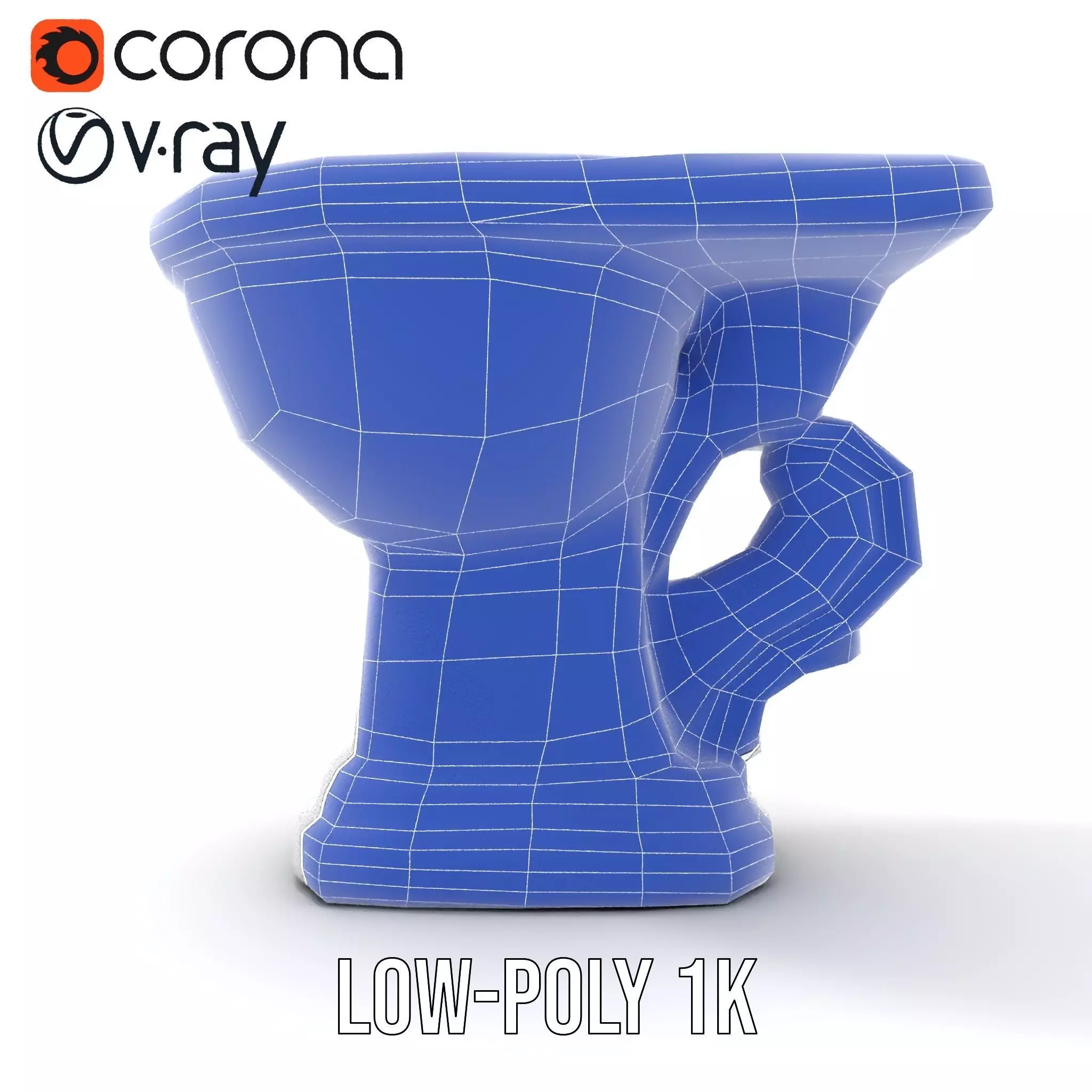 Classic White Toilet model pack Low-poly 3D model_22