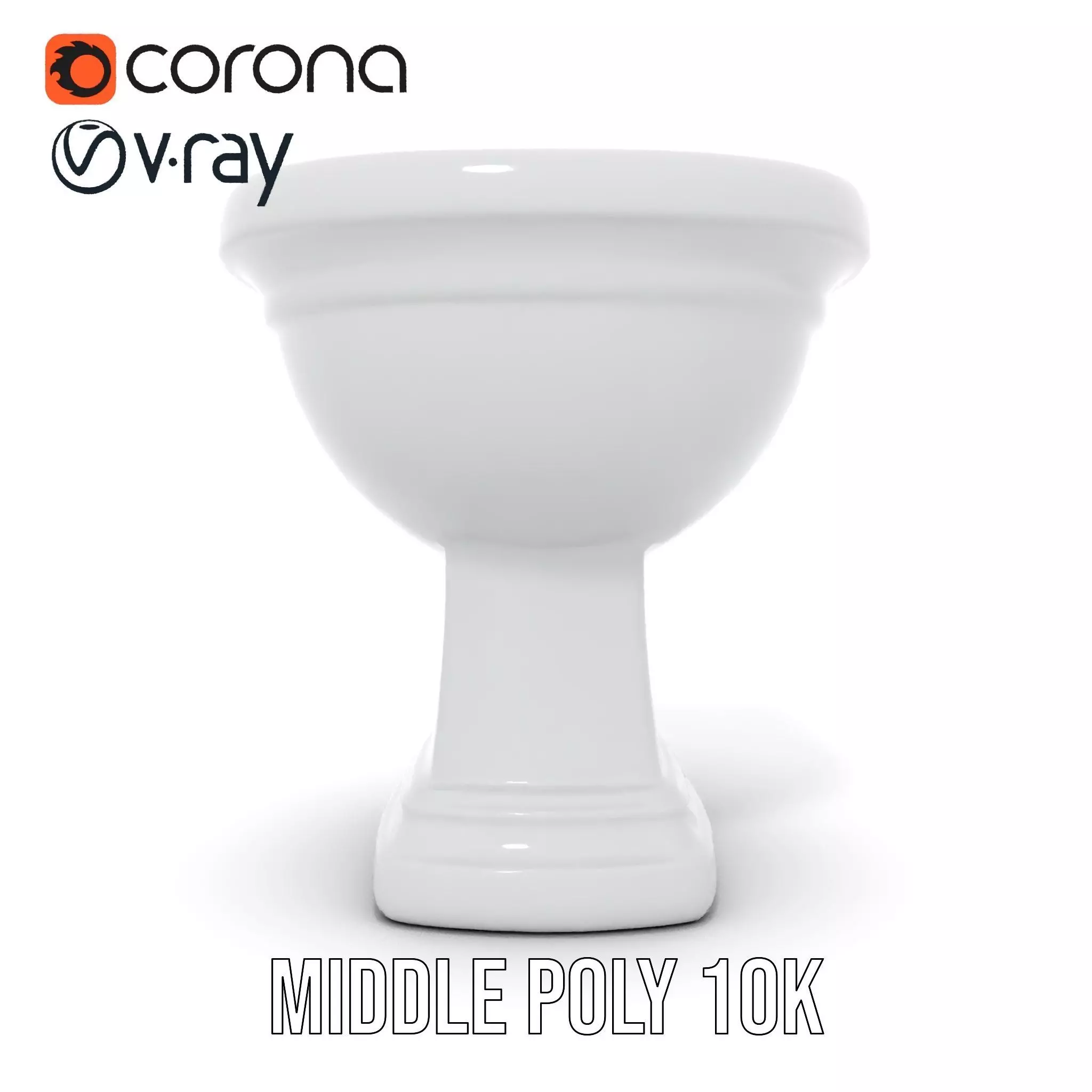 Classic White Toilet model pack Low-poly 3D model_5