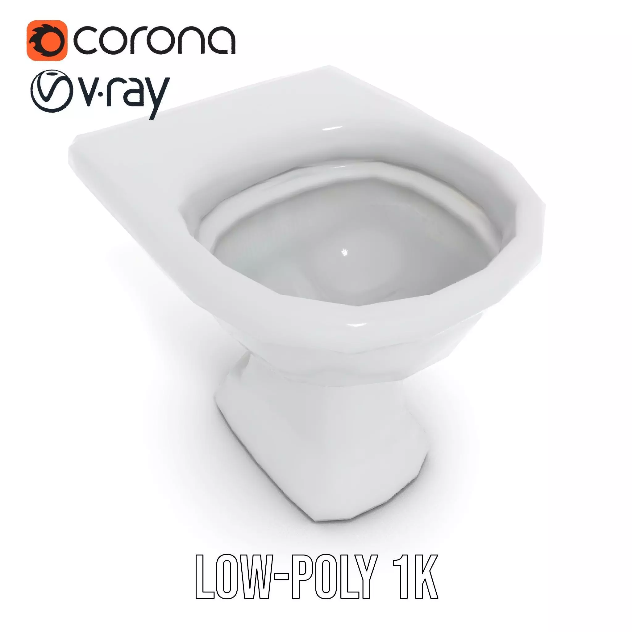 Classic White Toilet model pack Low-poly 3D model_19