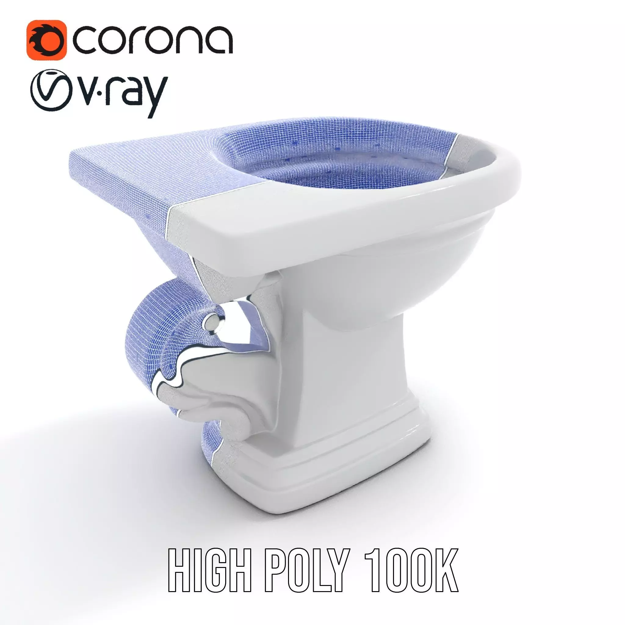 Classic White Toilet model pack Low-poly 3D model_34