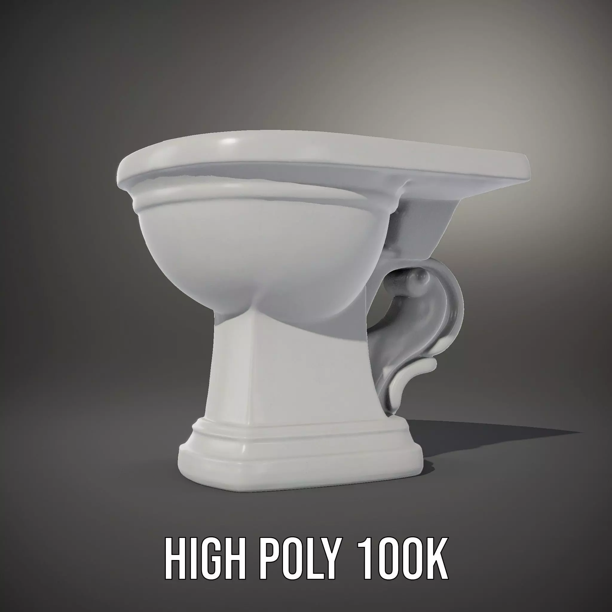 Classic White Toilet model pack Low-poly 3D model_10