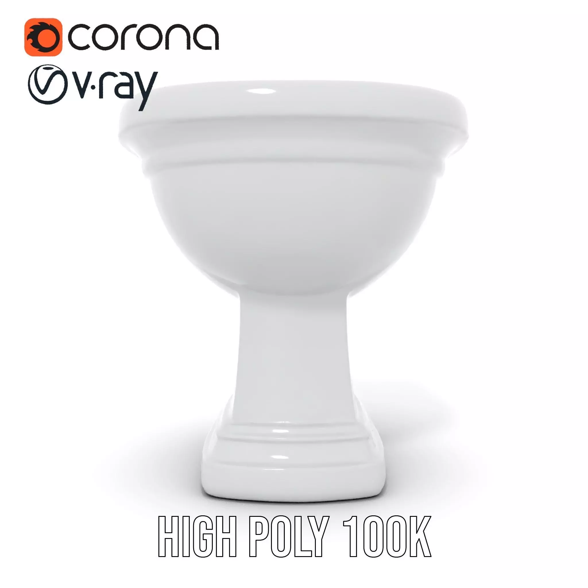 Classic White Toilet model pack Low-poly 3D model_28