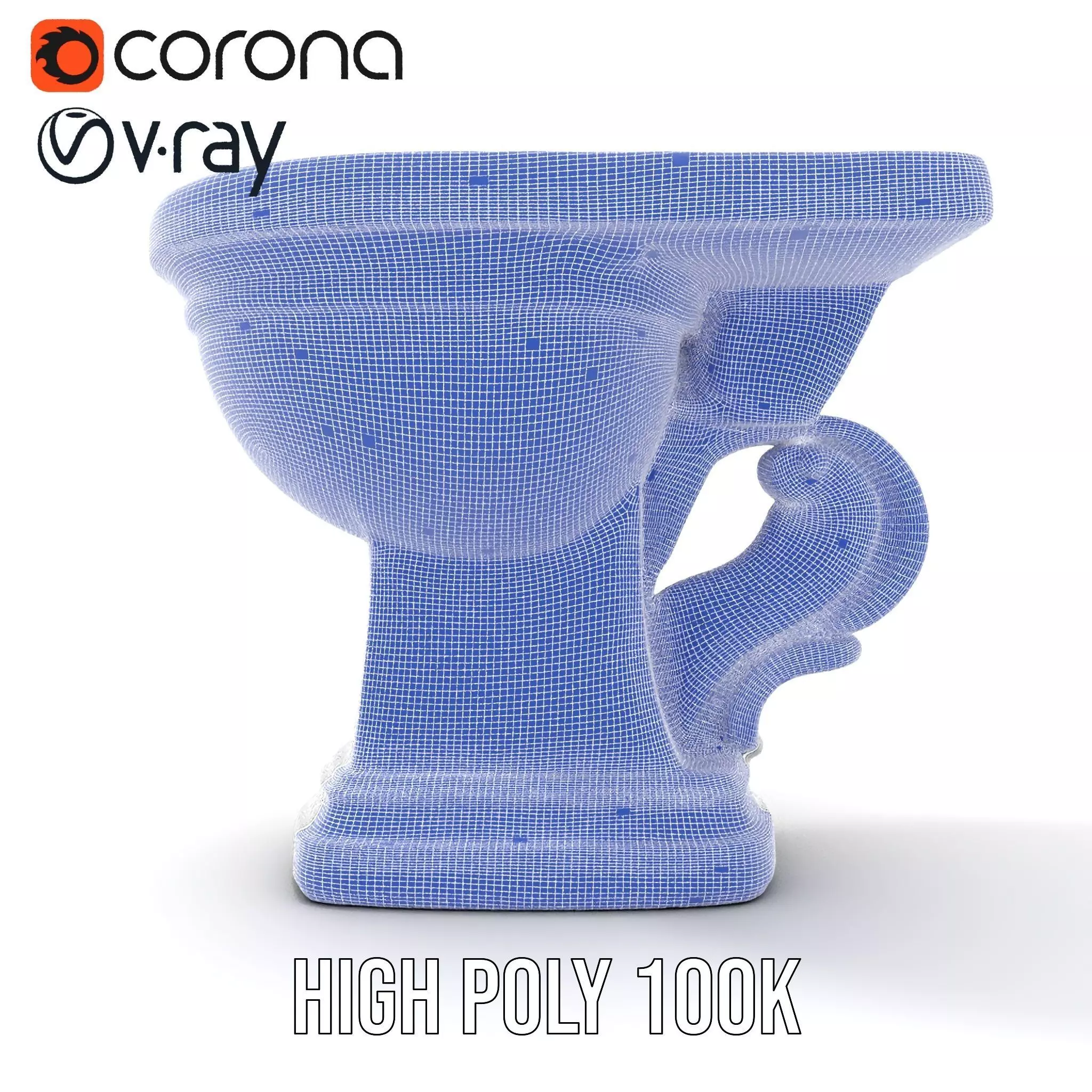 Classic White Toilet model pack Low-poly 3D model_32