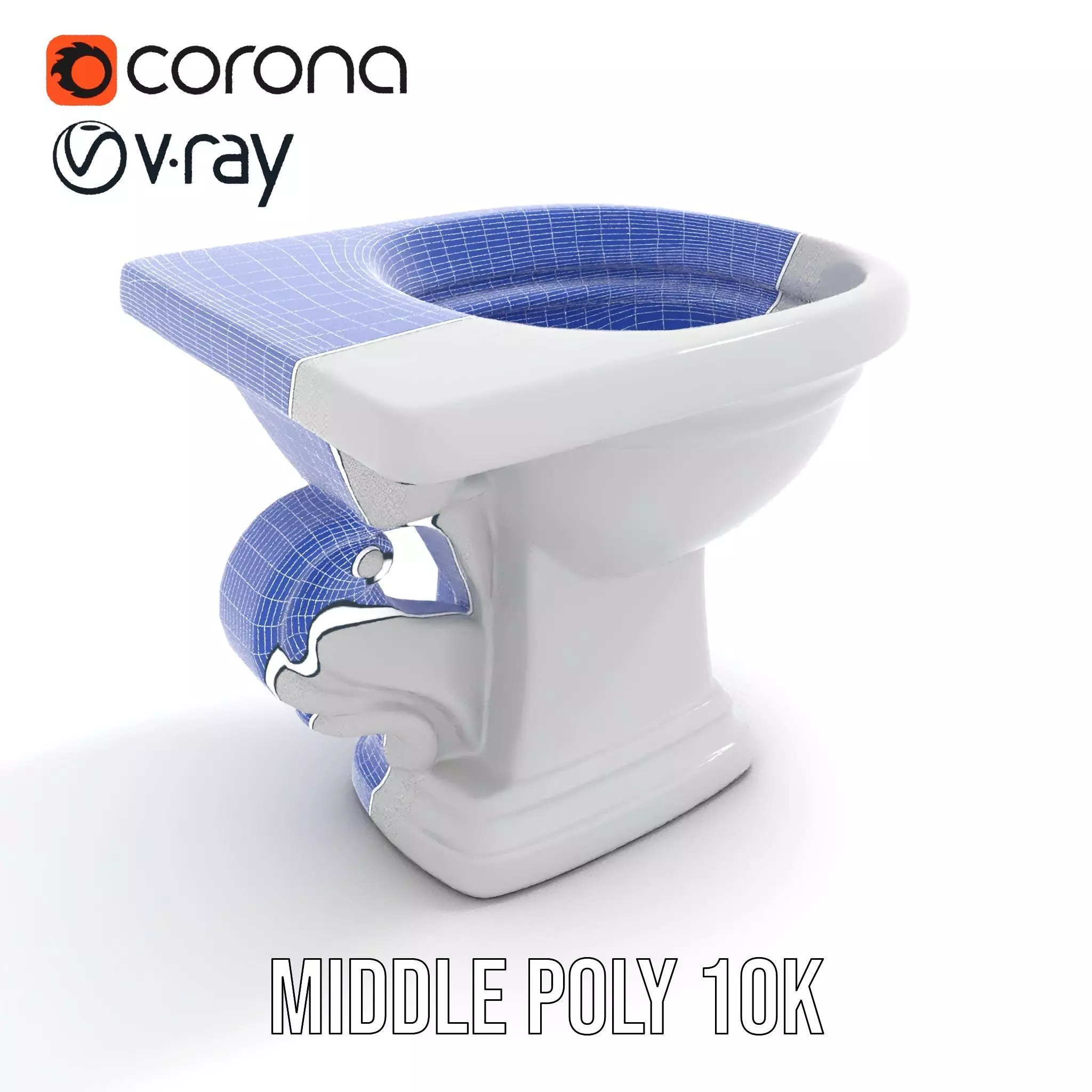 Classic White Toilet model pack Low-poly 3D model_24