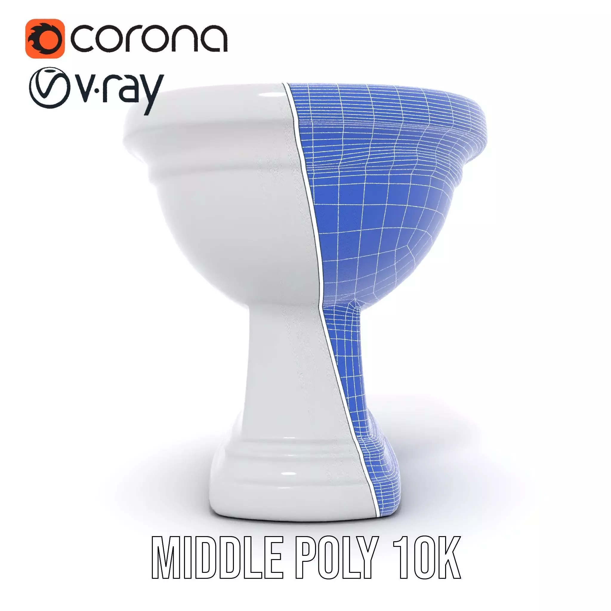 Classic White Toilet model pack Low-poly 3D model_21