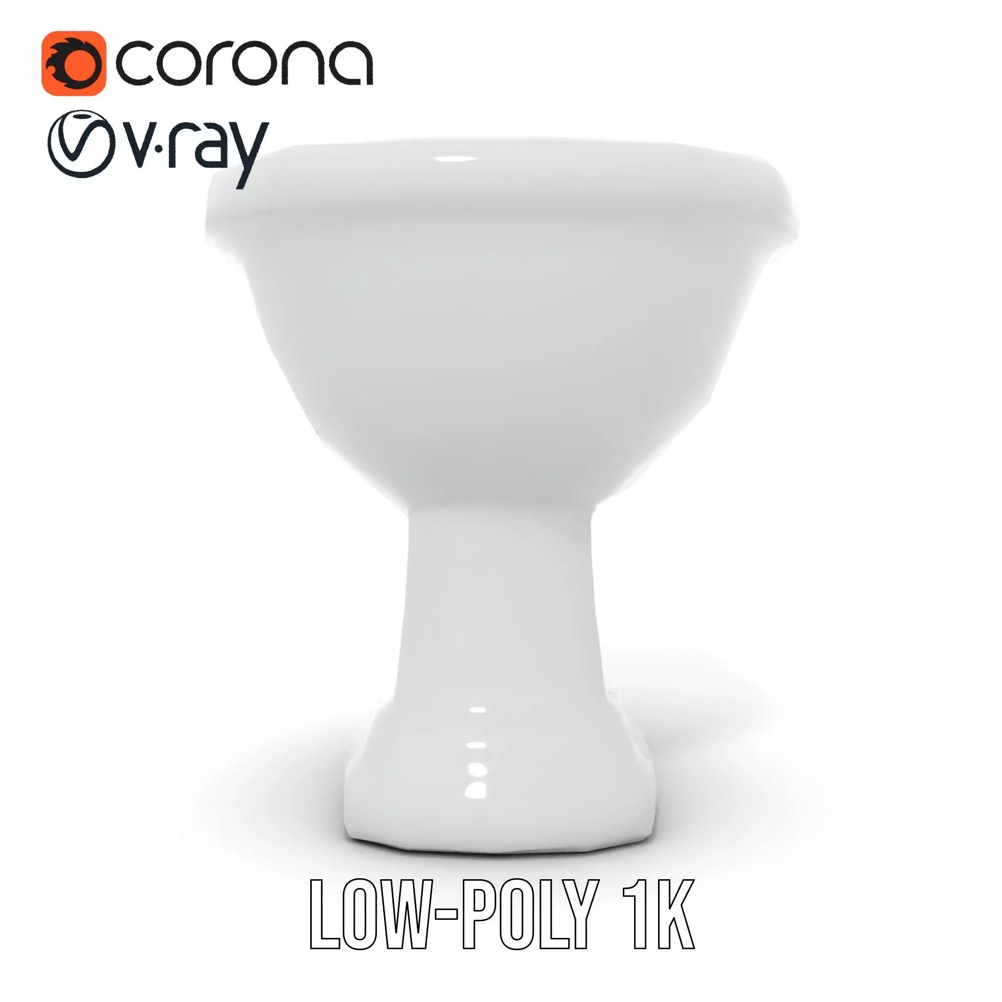 Classic White Toilet model pack Low-poly 3D model_7