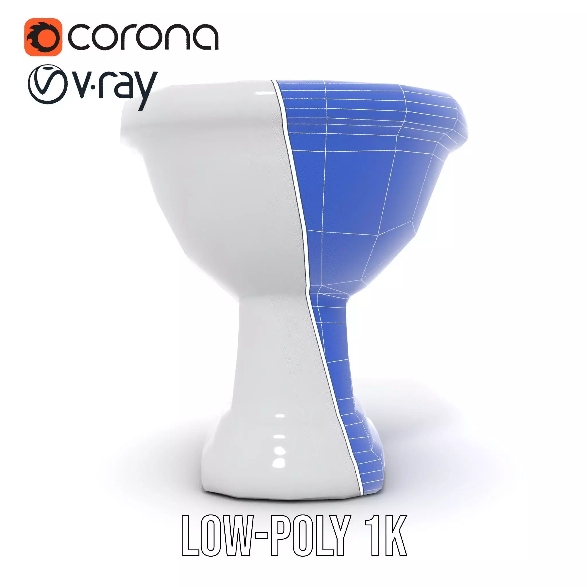 Classic White Toilet model pack Low-poly 3D model_30