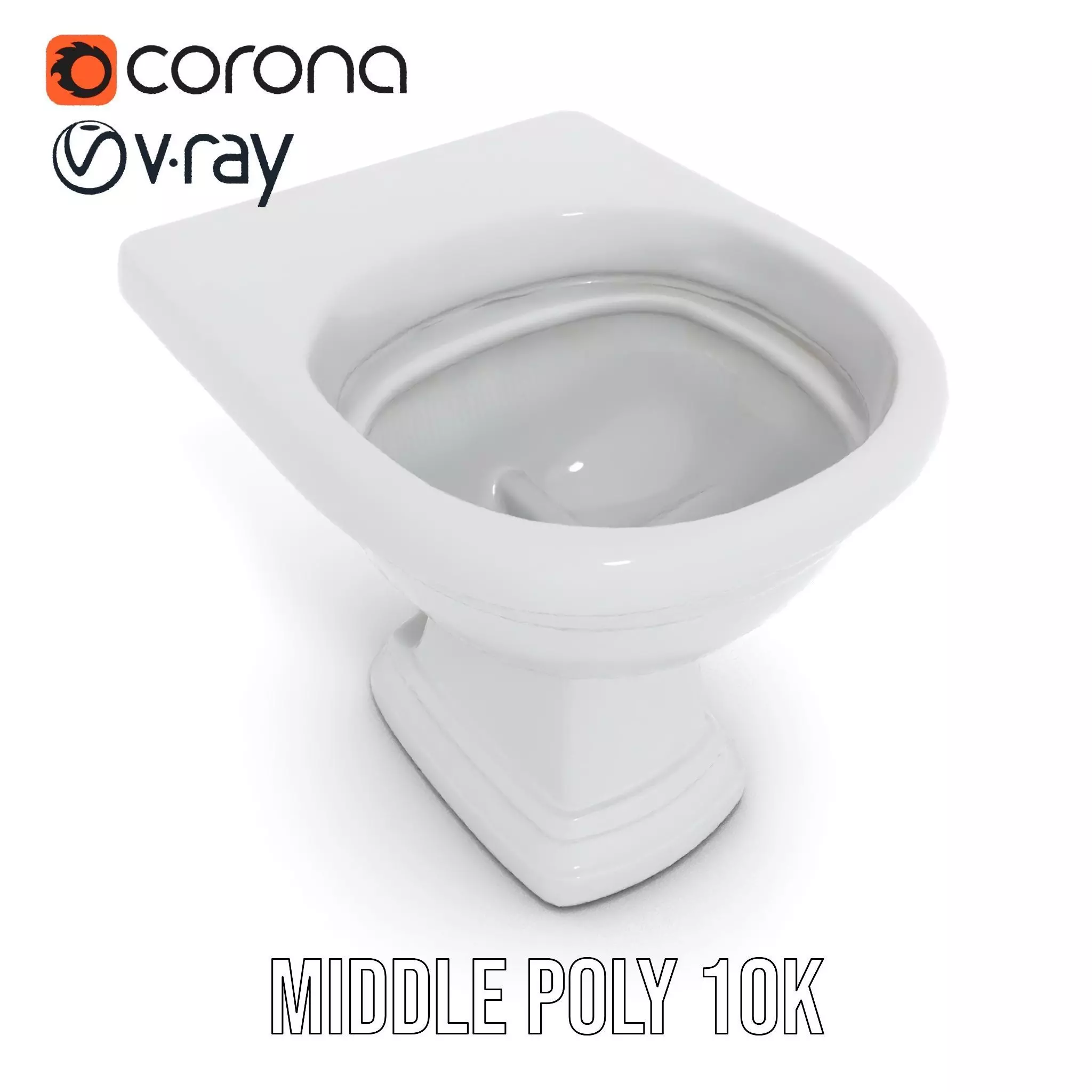 Classic White Toilet model pack Low-poly 3D model_16