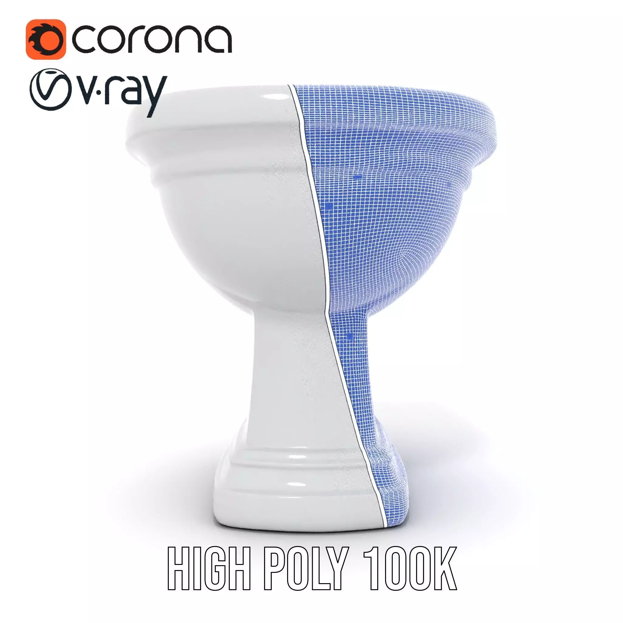 Classic White Toilet model pack Low-poly 3D model_33