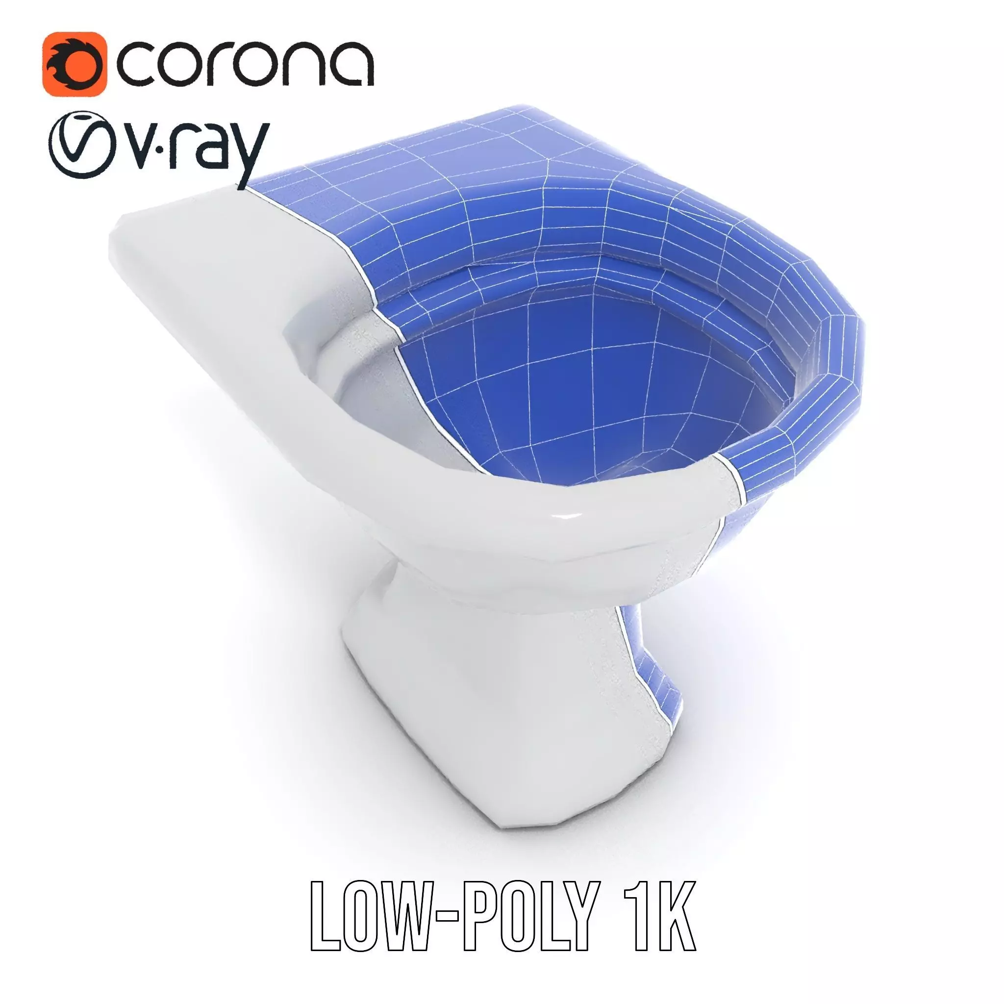 Classic White Toilet model pack Low-poly 3D model_25