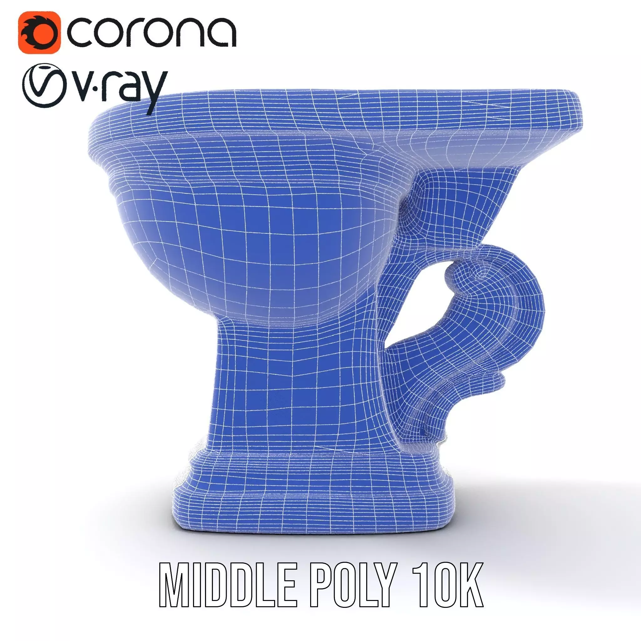 Classic White Toilet model pack Low-poly 3D model_26