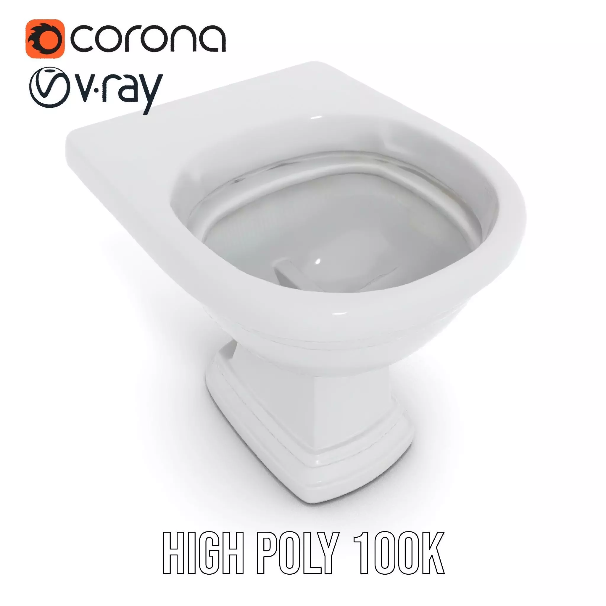 Classic White Toilet model pack Low-poly 3D model_23