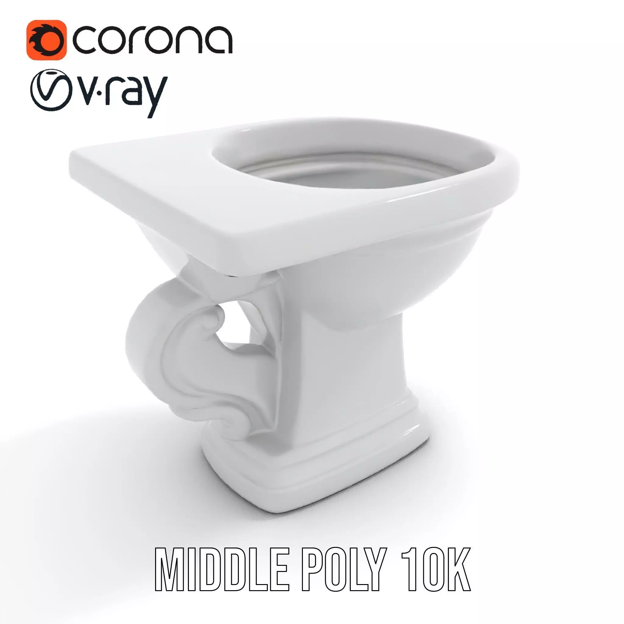 Classic White Toilet model pack Low-poly 3D model_13