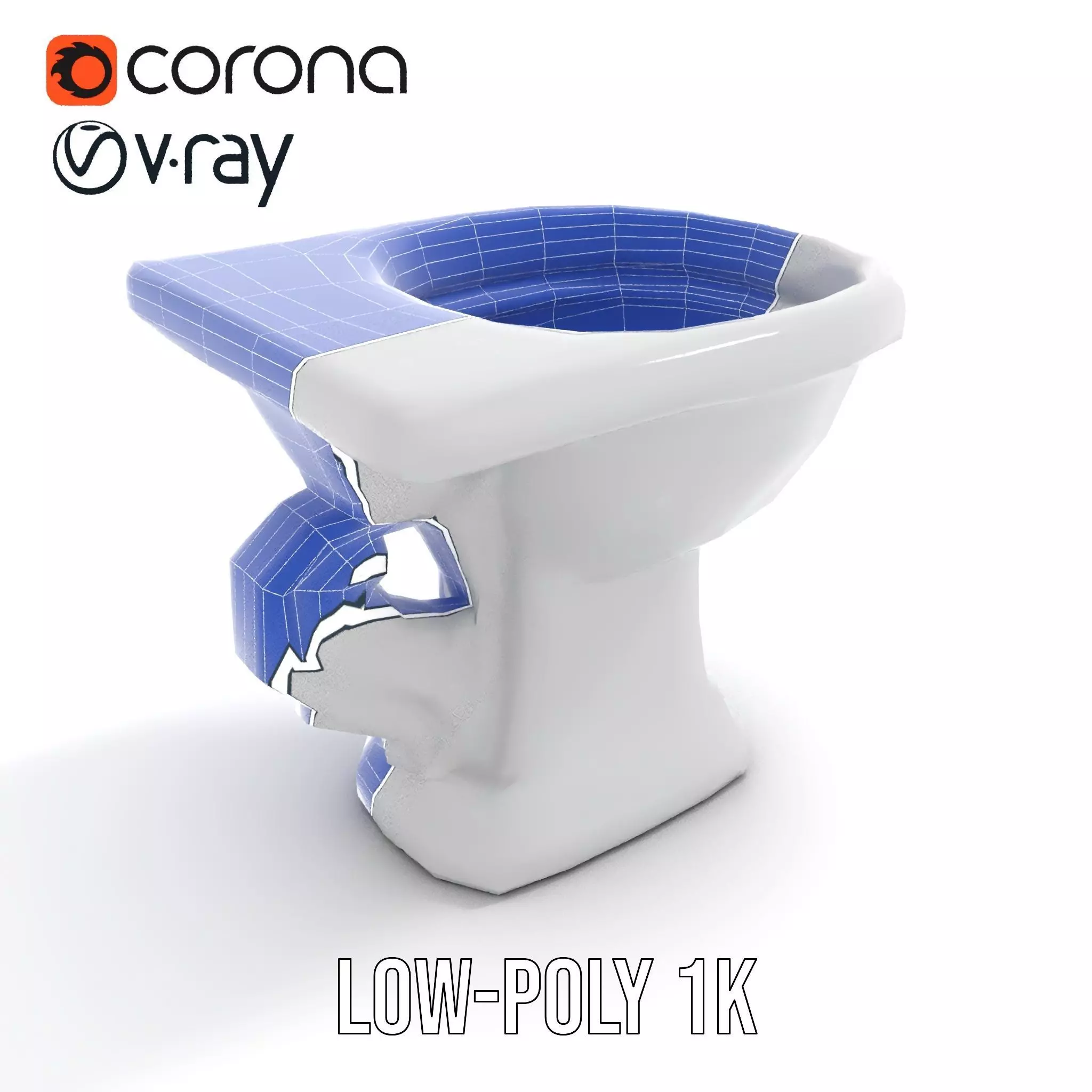 Classic White Toilet model pack Low-poly 3D model_14