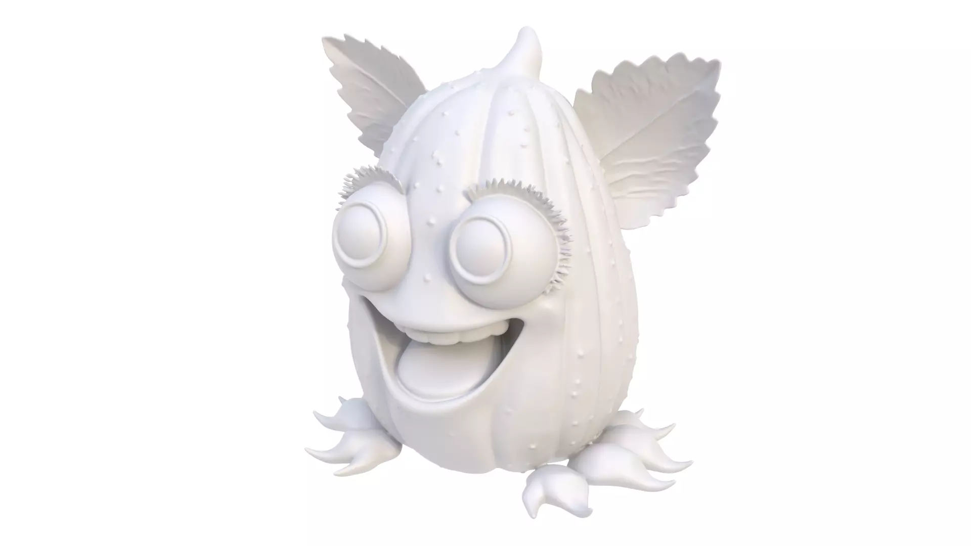 Smiling cucumber 3D model_0