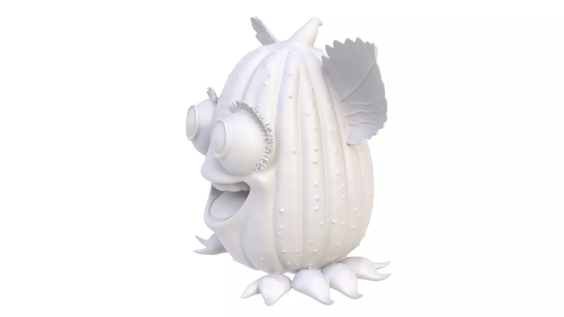 Smiling cucumber 3D model_2