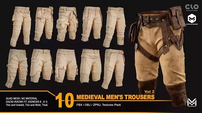 10 Medieval Men Trousers - VOL2