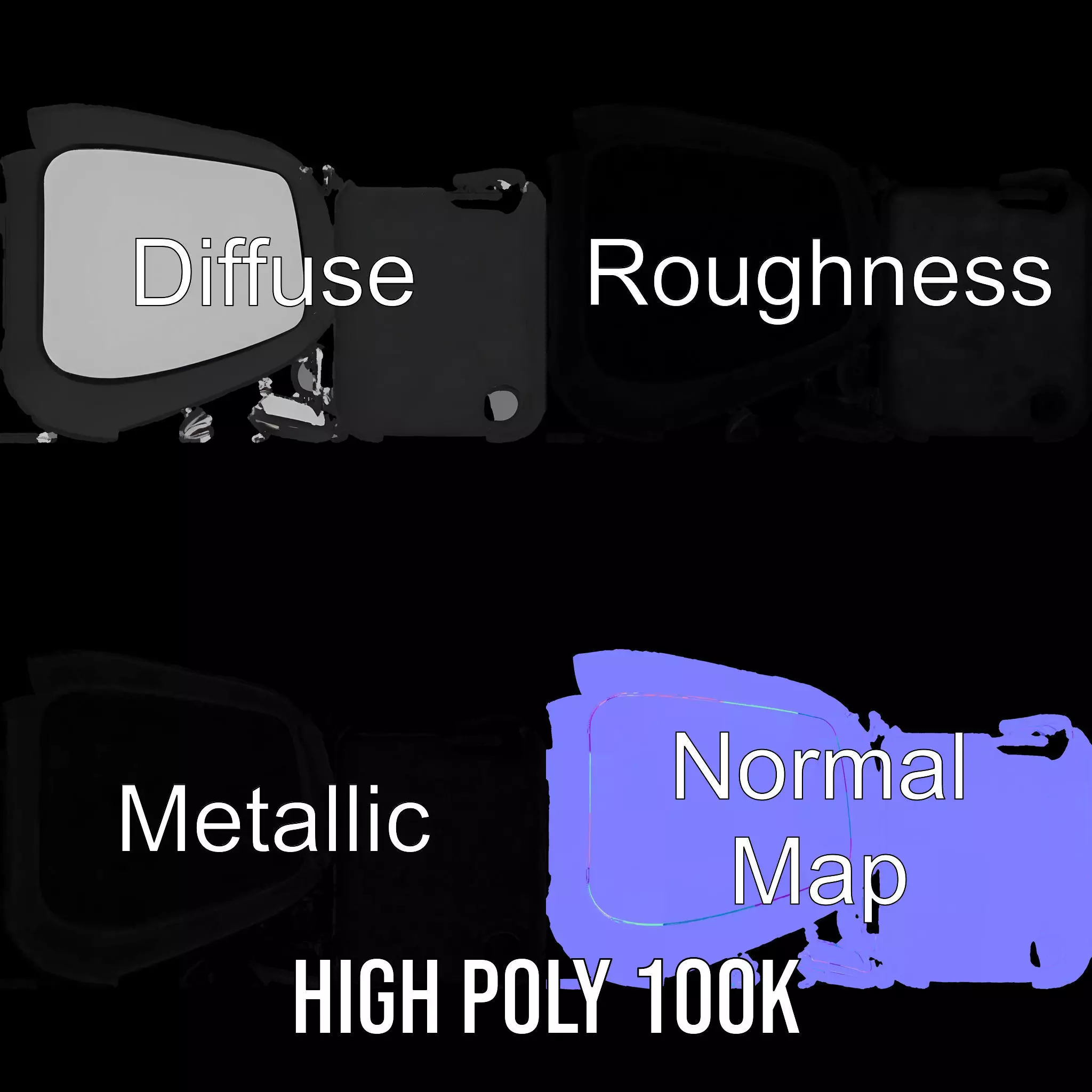 Sleek Wall Mirror model pack Low-poly 3D model_3