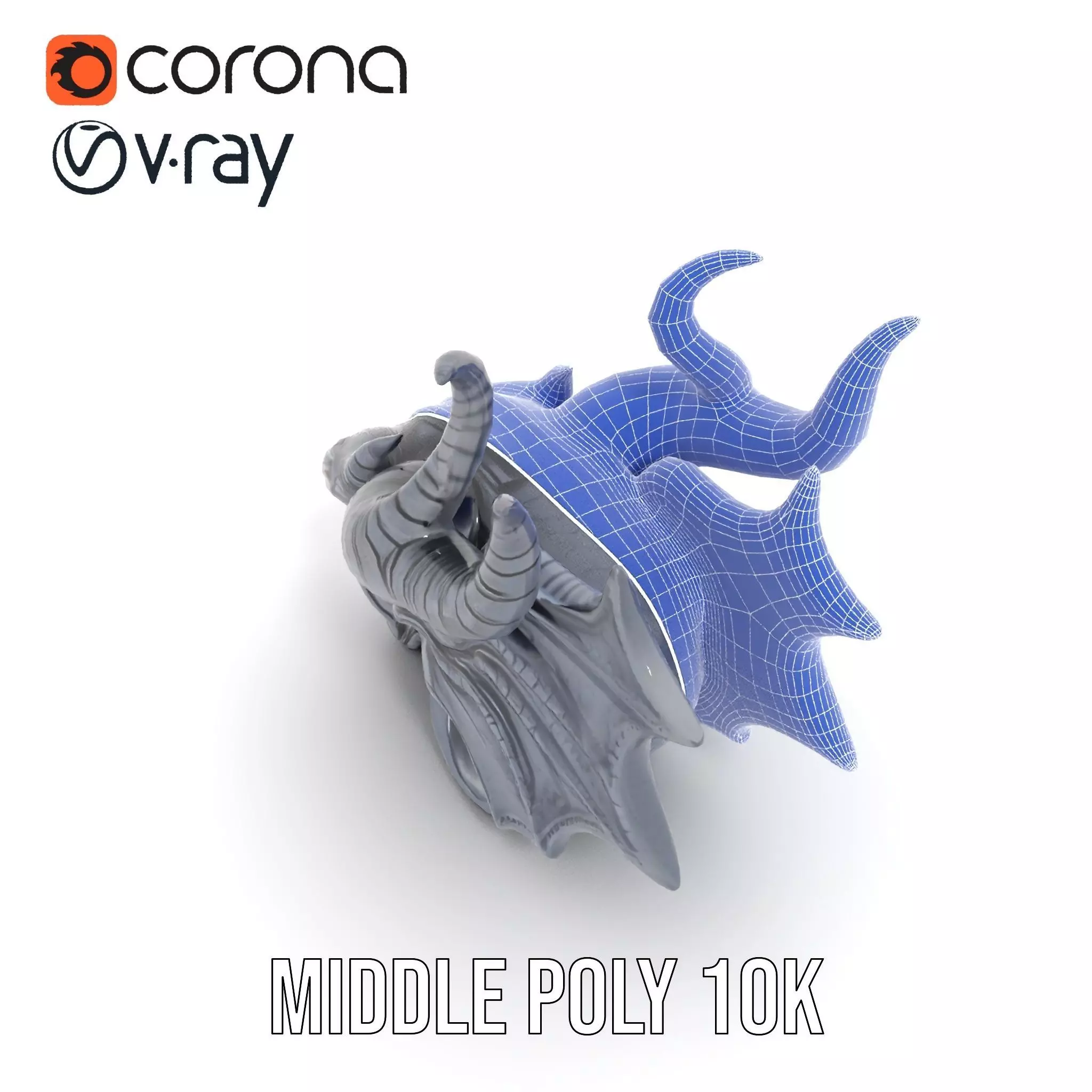 Shadow Dragon Head model pack Low-poly 3D model_27