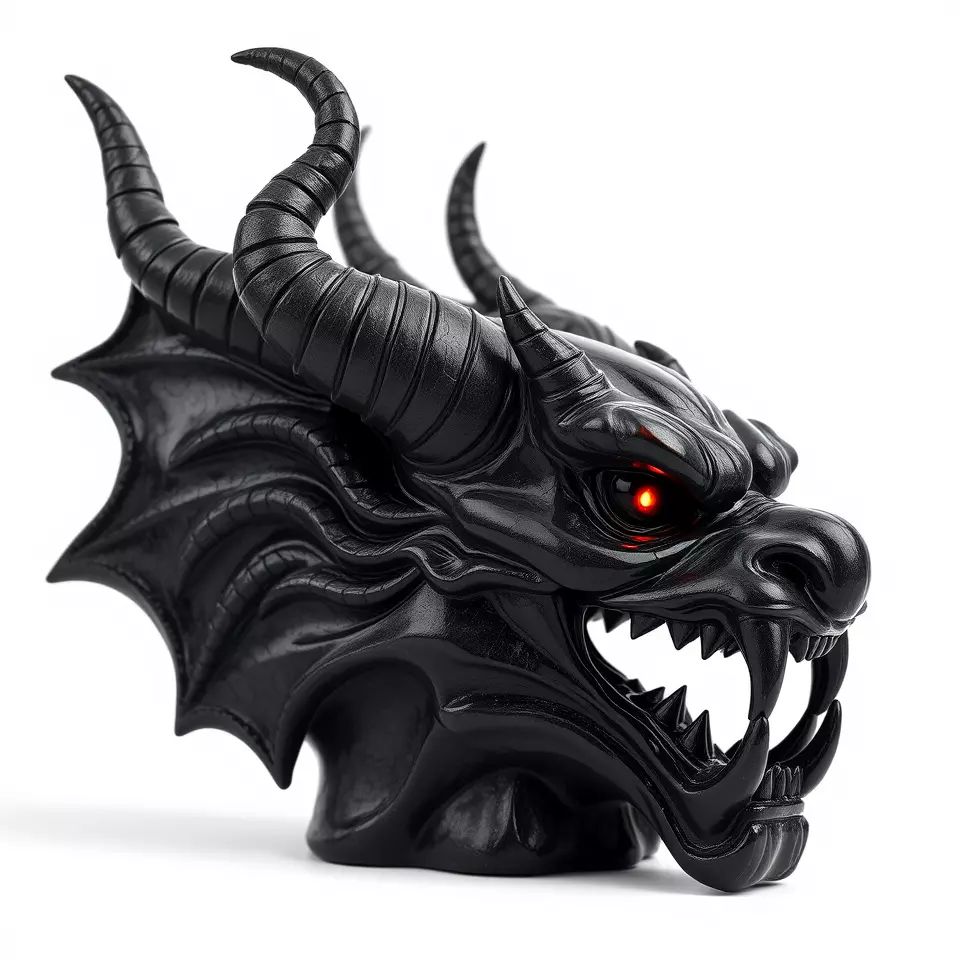 Shadow Dragon Head model pack Low-poly 3D model_2