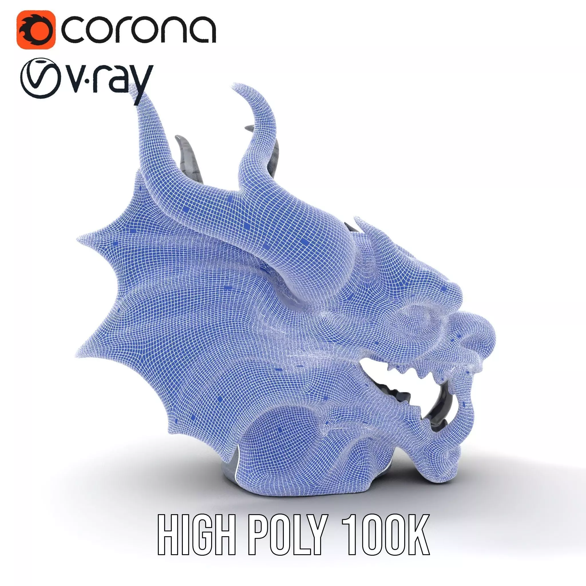 Shadow Dragon Head model pack Low-poly 3D model_33