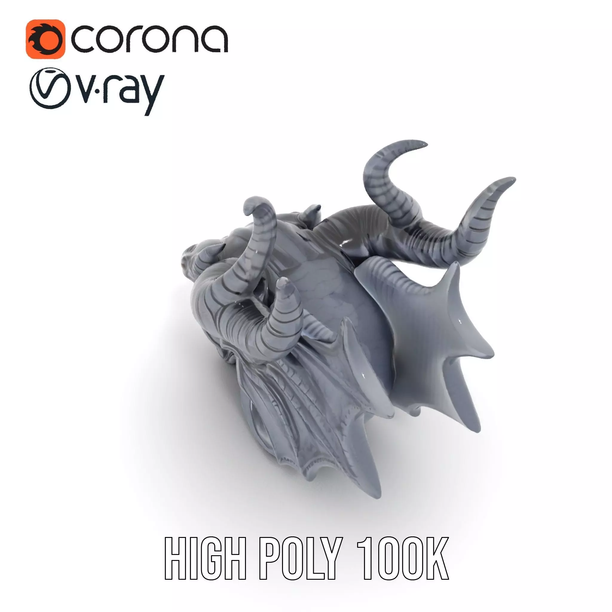 Shadow Dragon Head model pack Low-poly 3D model_15