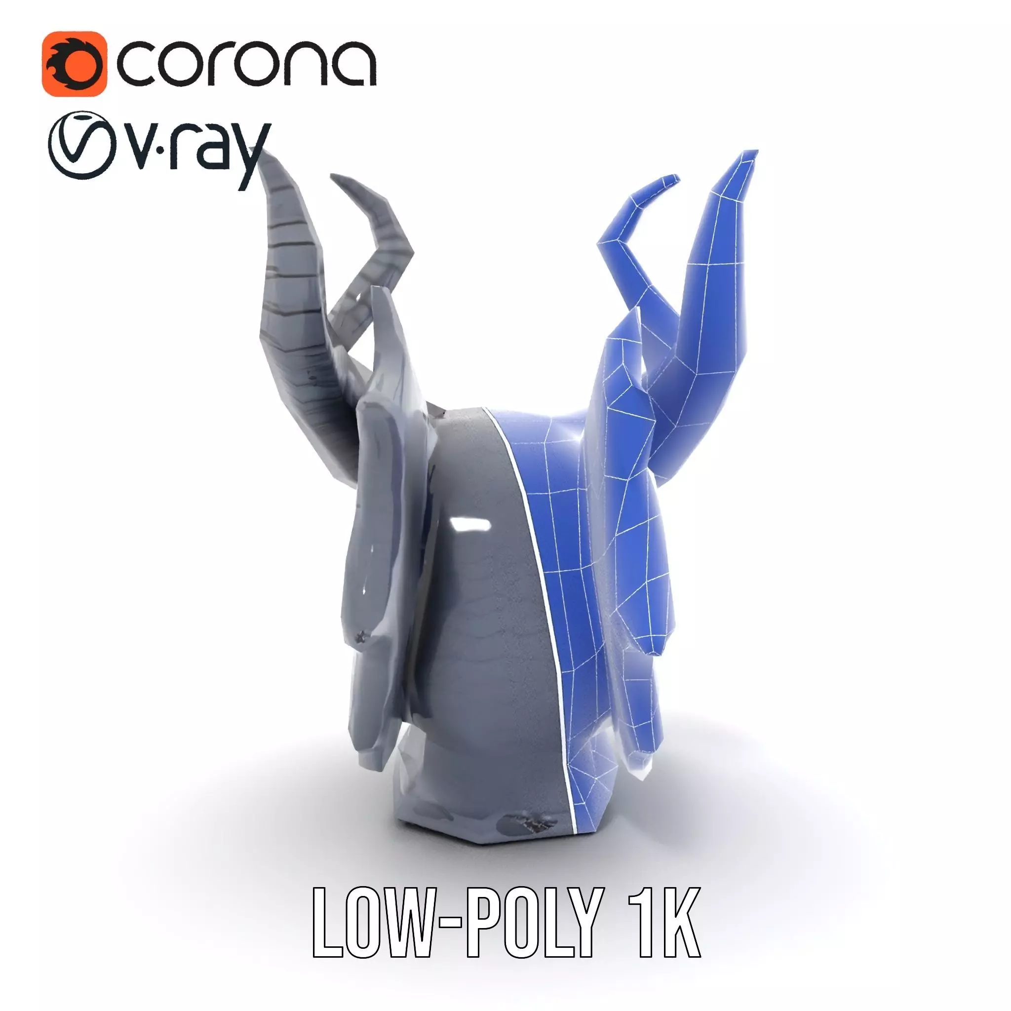 Shadow Dragon Head model pack Low-poly 3D model_31