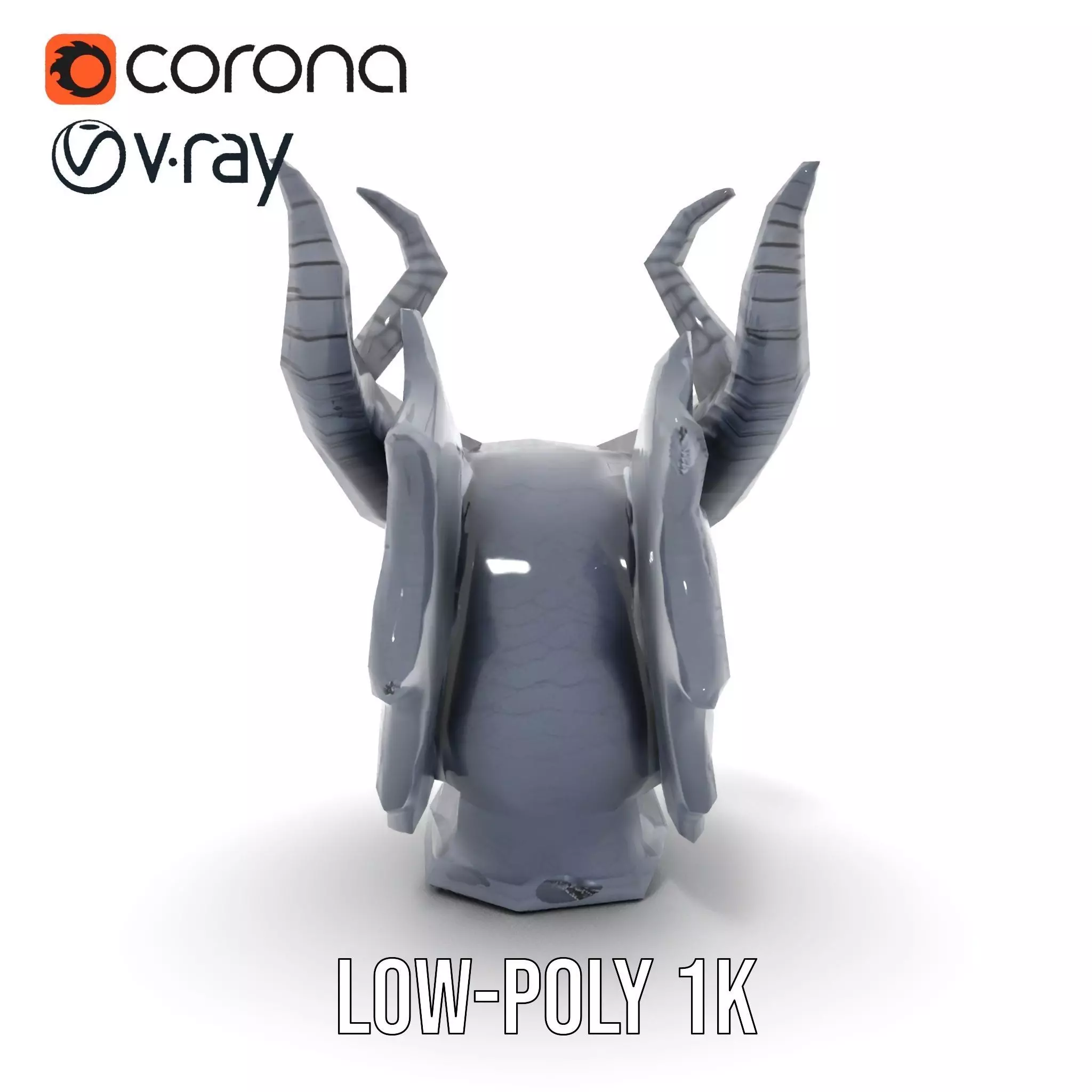 Shadow Dragon Head model pack Low-poly 3D model_7