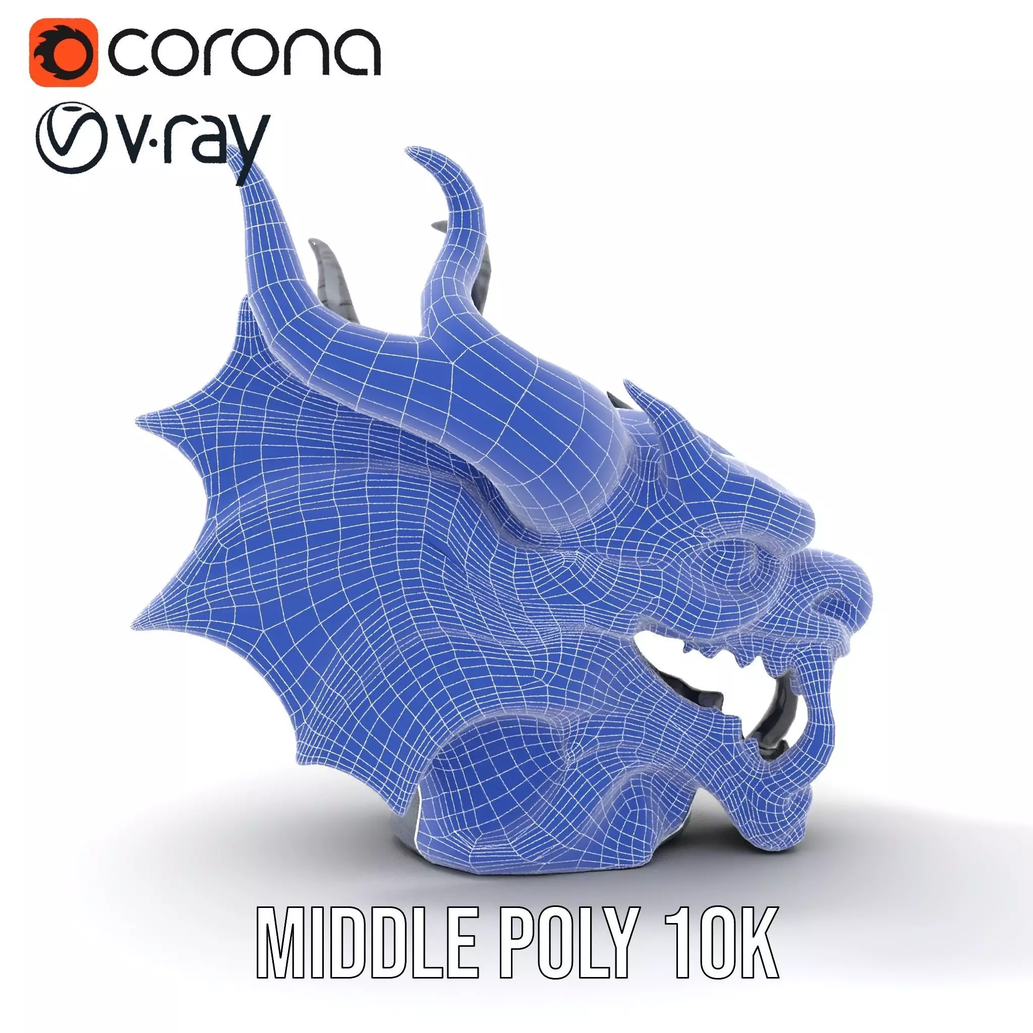 Shadow Dragon Head model pack Low-poly 3D model_30