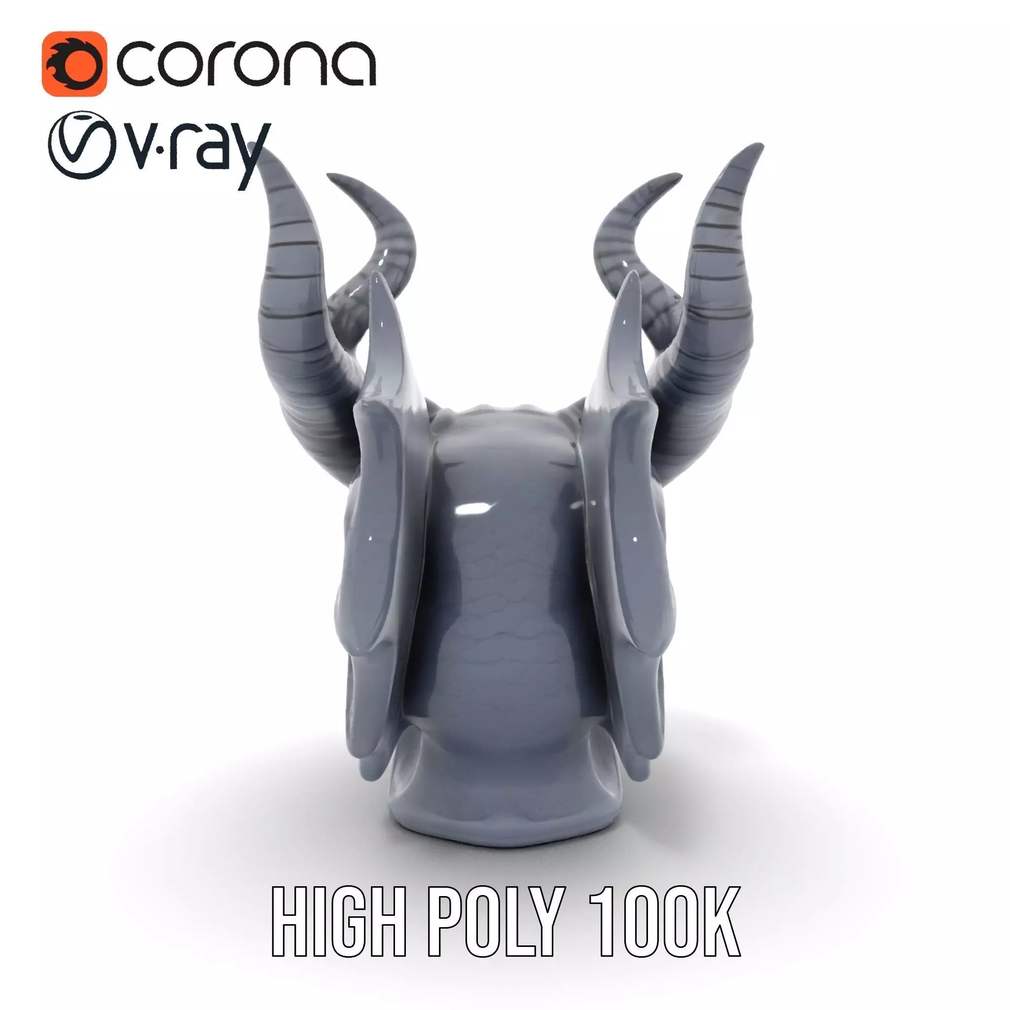 Shadow Dragon Head model pack Low-poly 3D model_29