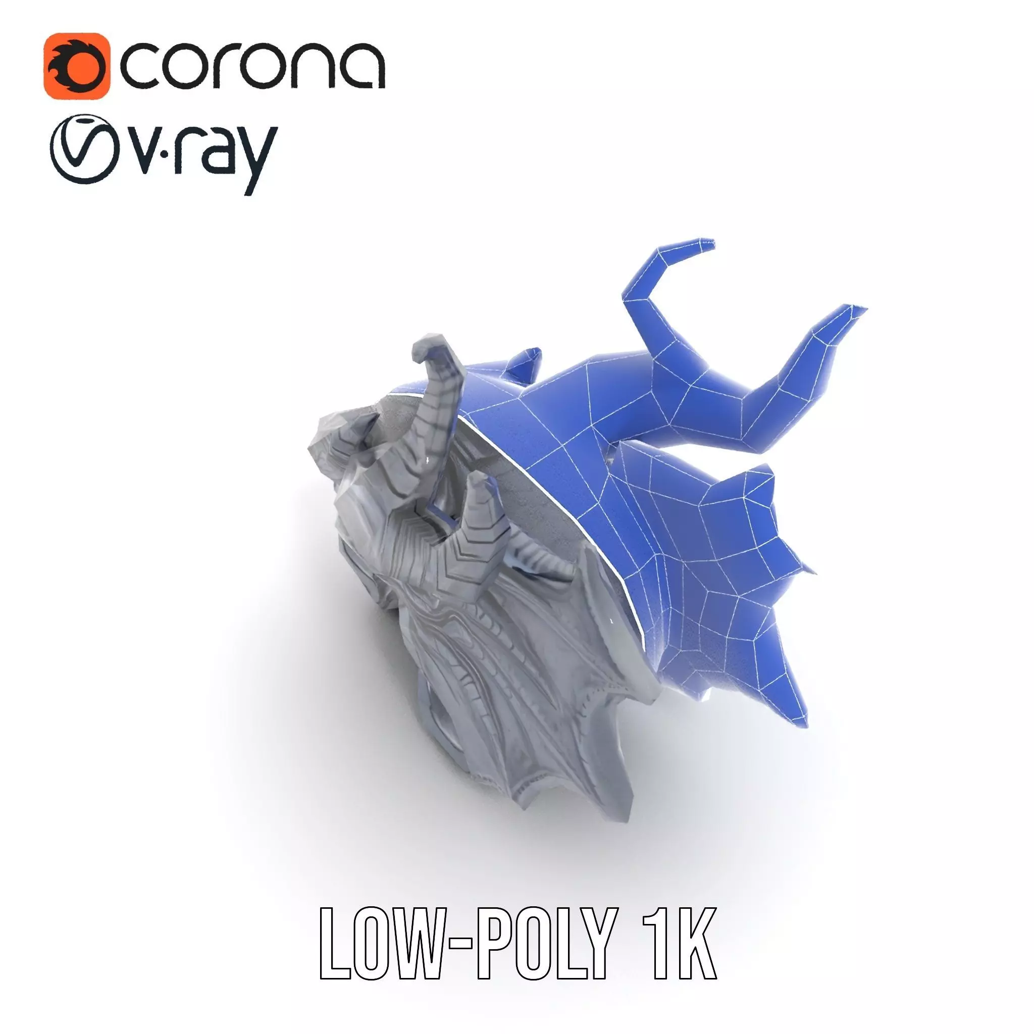 Shadow Dragon Head model pack Low-poly 3D model_17