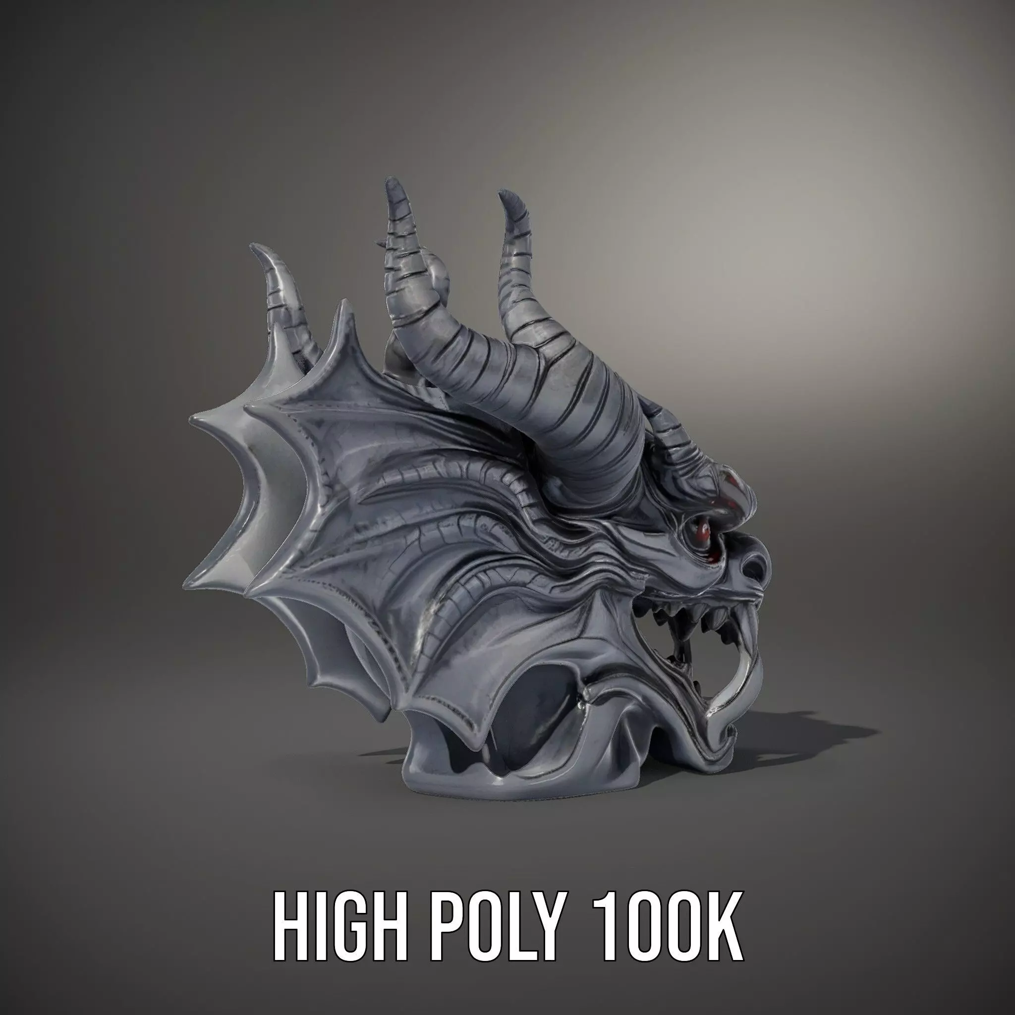 Shadow Dragon Head model pack Low-poly 3D model_10