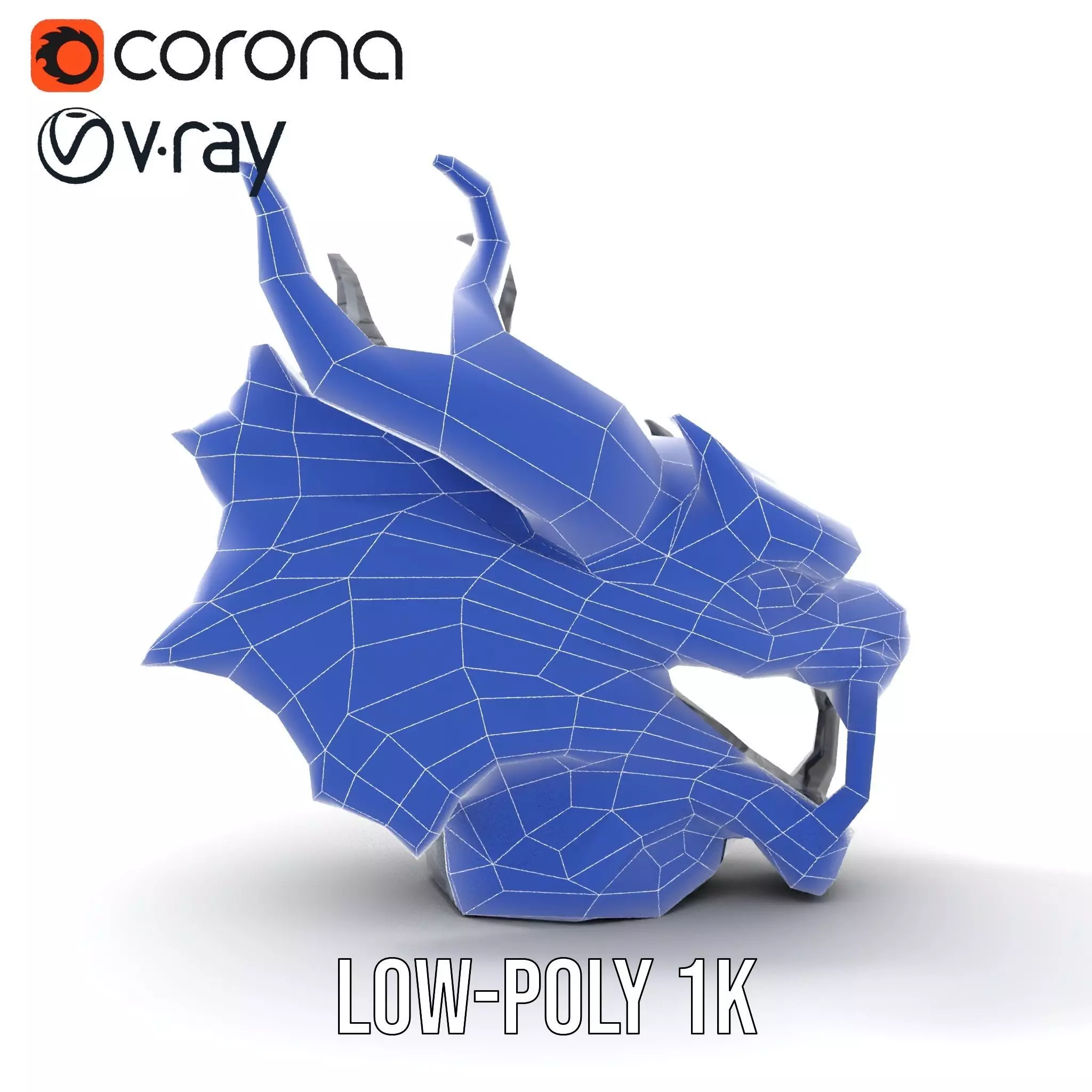 Shadow Dragon Head model pack Low-poly 3D model_28