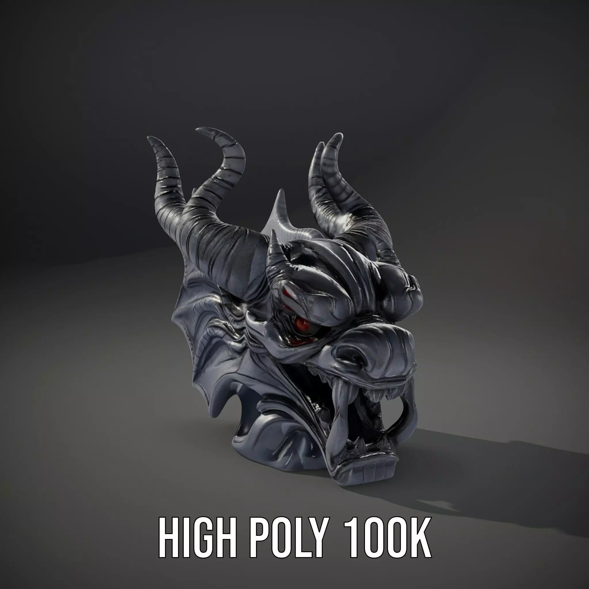 Shadow Dragon Head model pack Low-poly 3D model_8