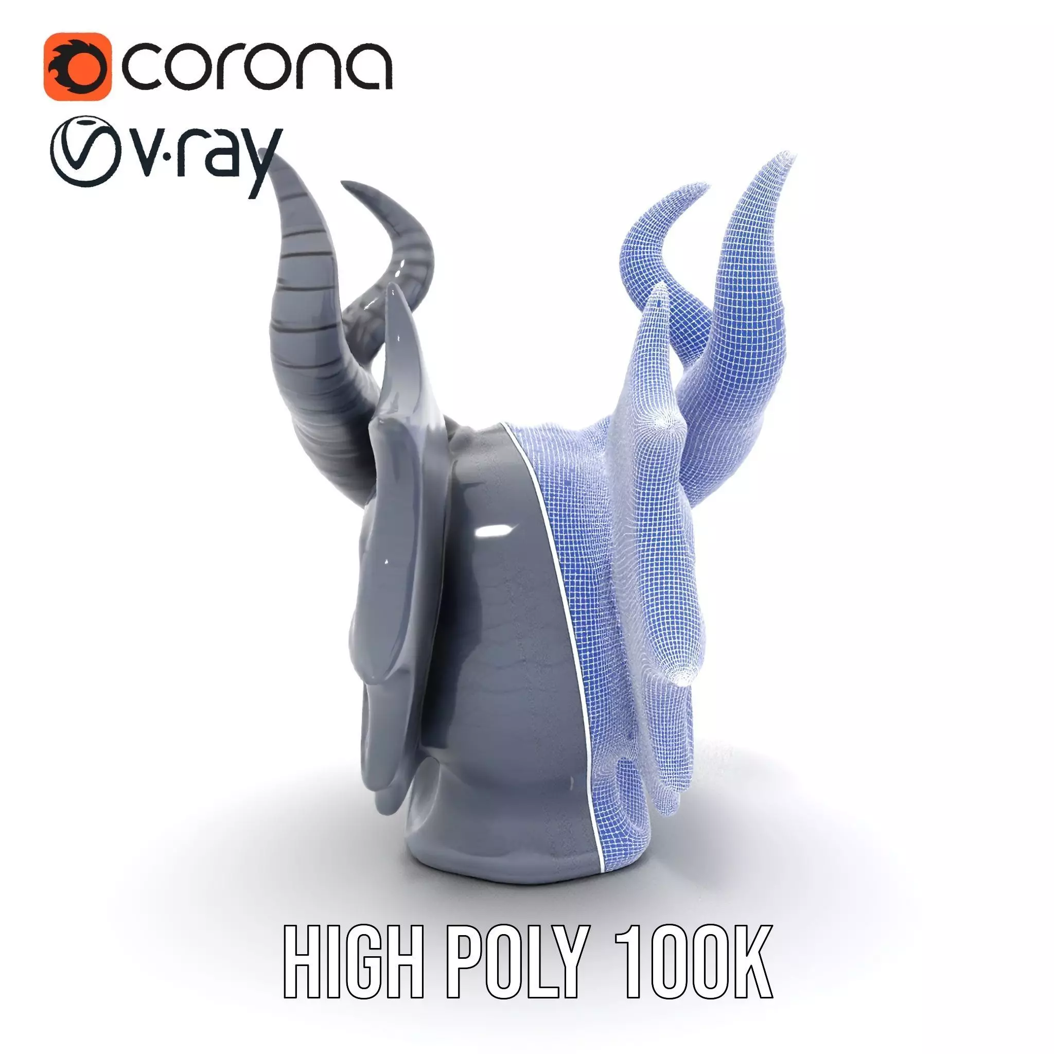 Shadow Dragon Head model pack Low-poly 3D model_34