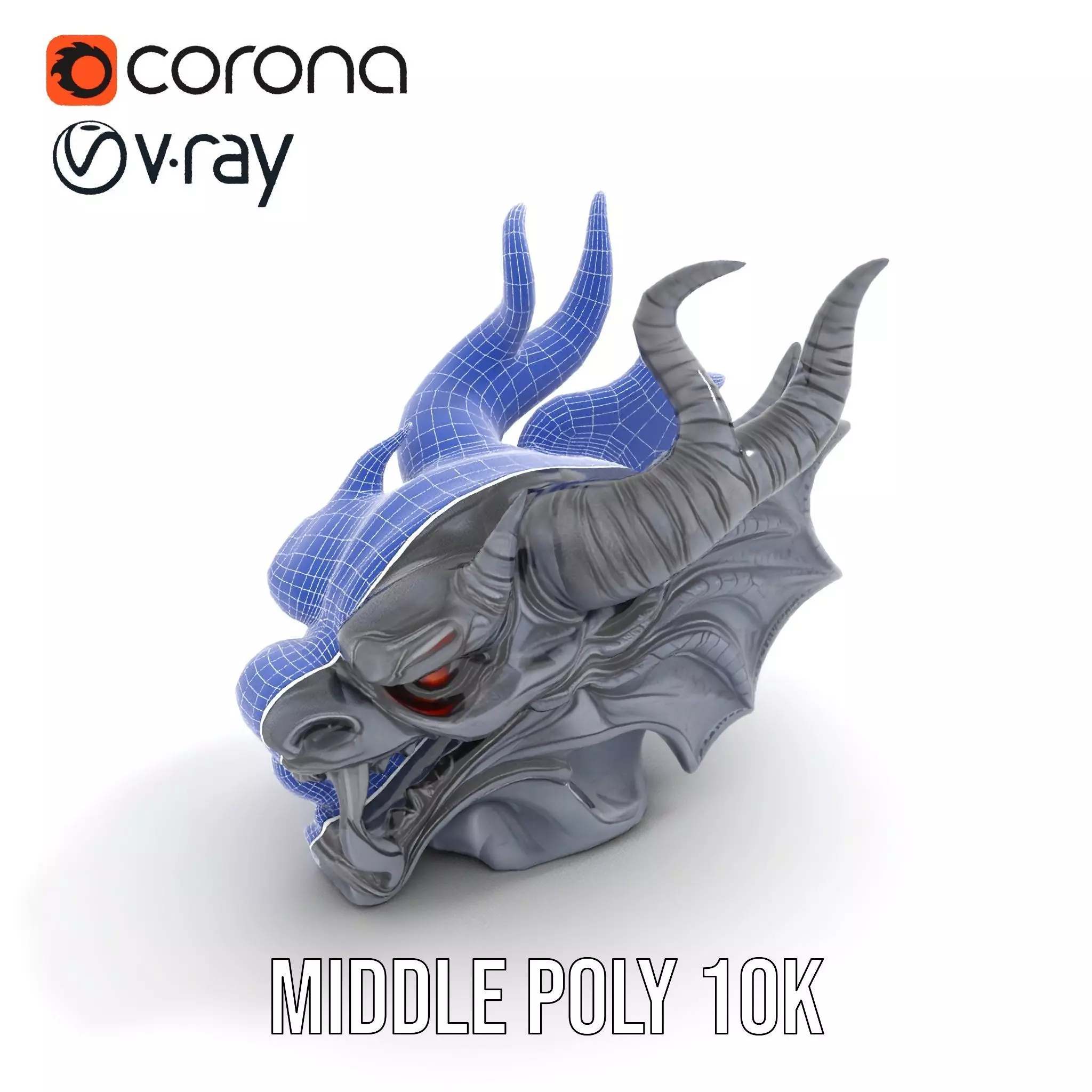 Shadow Dragon Head model pack Low-poly 3D model_13