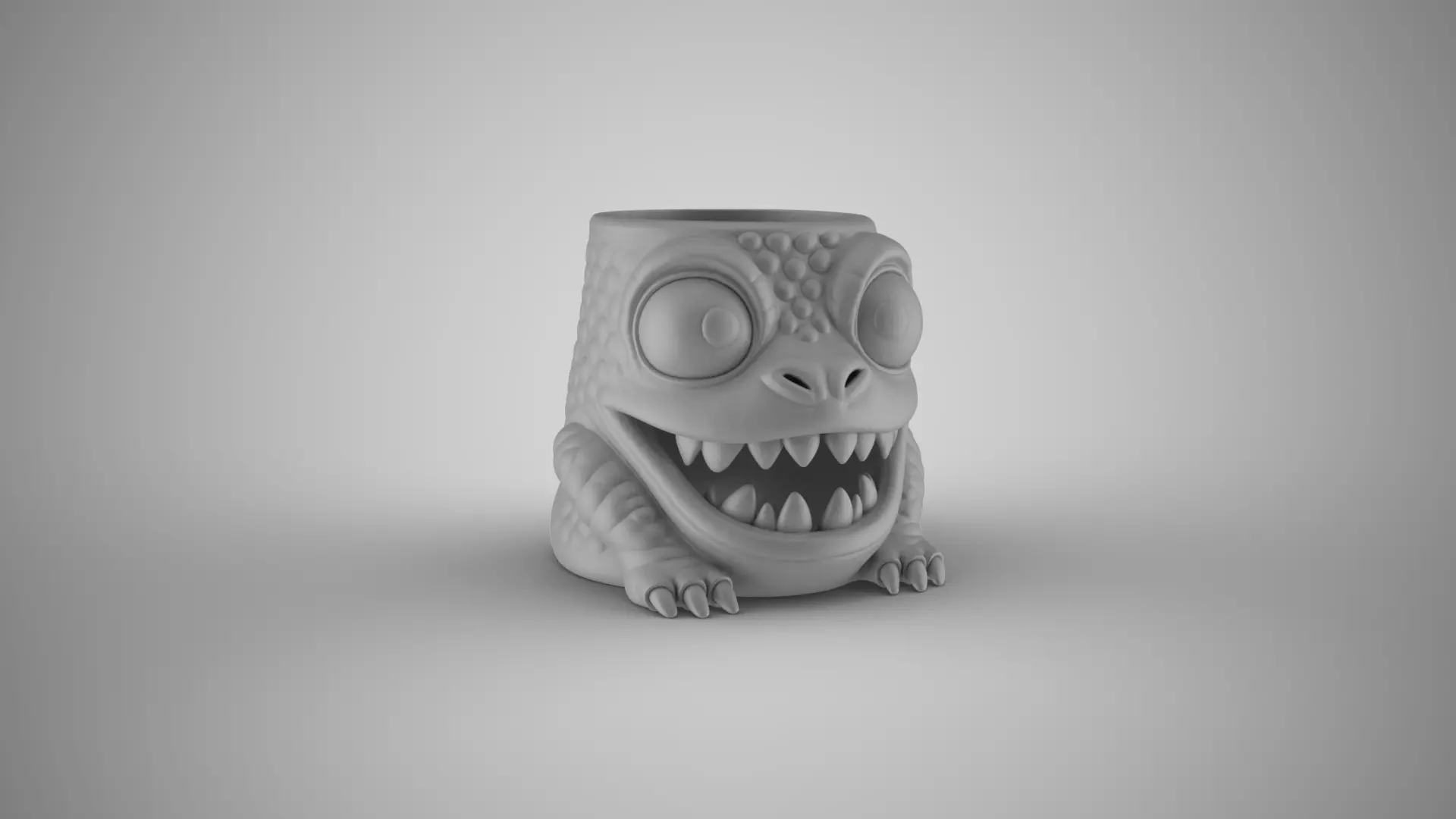 Monster Halloween Pen Holder 1 3D print model_3