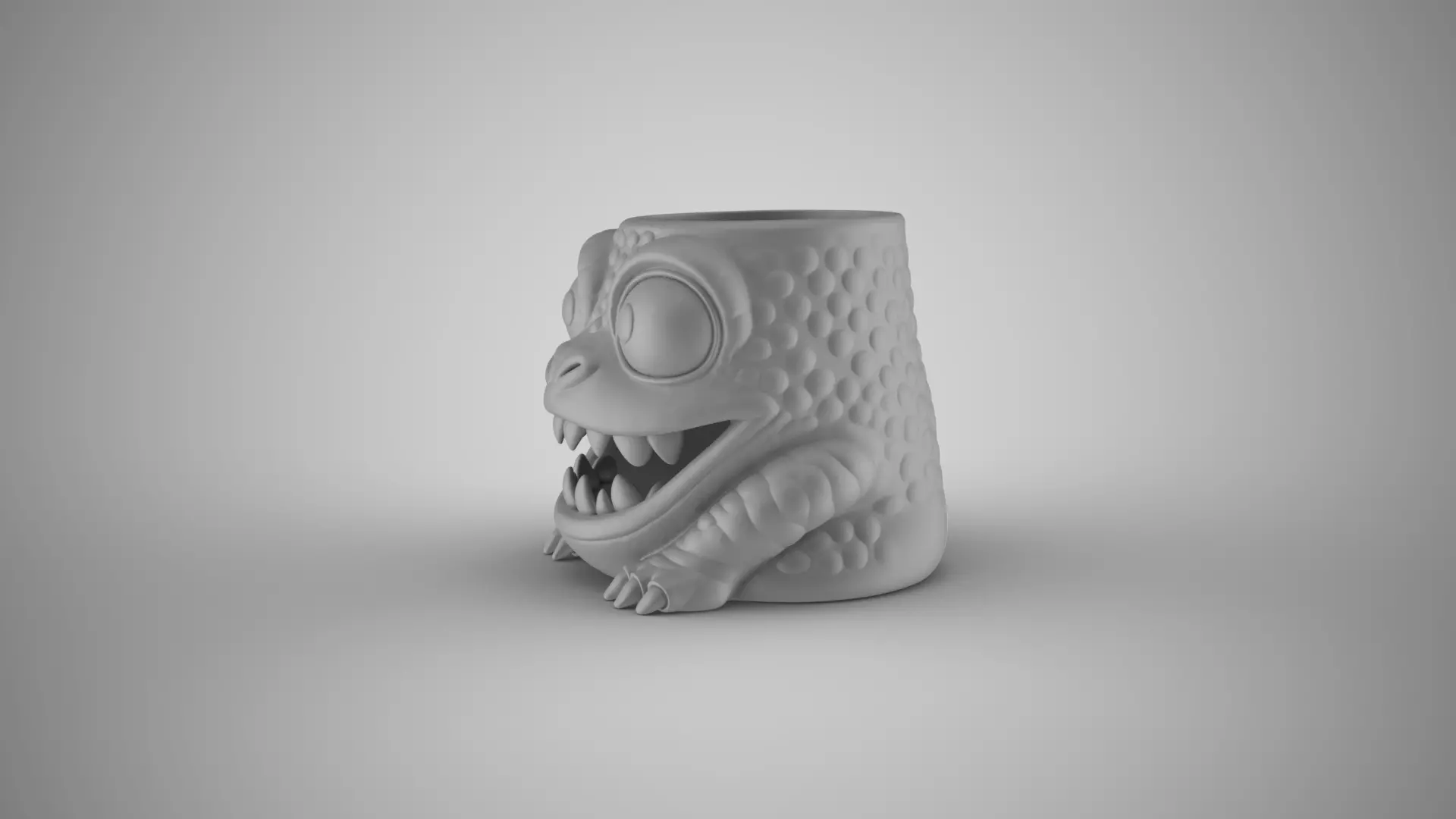 Monster Halloween Pen Holder 1 3D print model_1